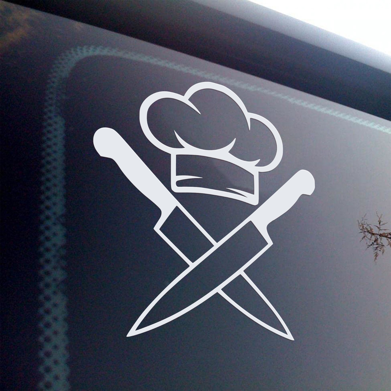 Crossed Kitchen Knives with Chef Hat Vinyl Decal – Cooking Culinary Sticker