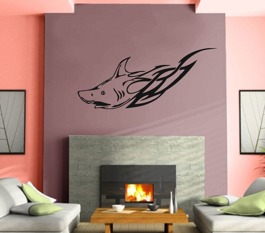 Shark Ocean Marine Mural Urban Art Wall Art Decor Vinyl Sticker z356
