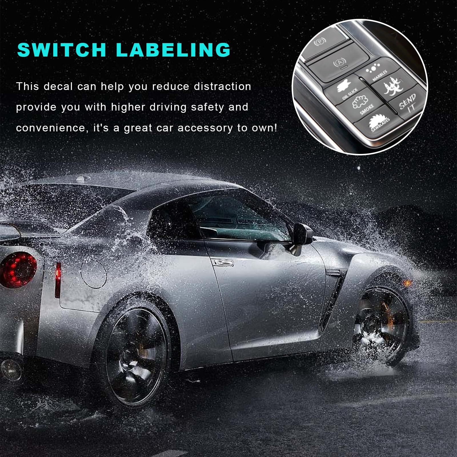 Novelty Stickers for Car or Truck Unused Button,Car Decal Switch Labels