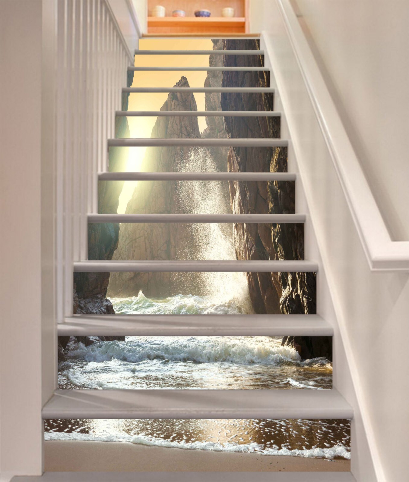 3D Mountain River AZ1384 Stair Risers Decoration Mural Vinyl Wallpaper Kay