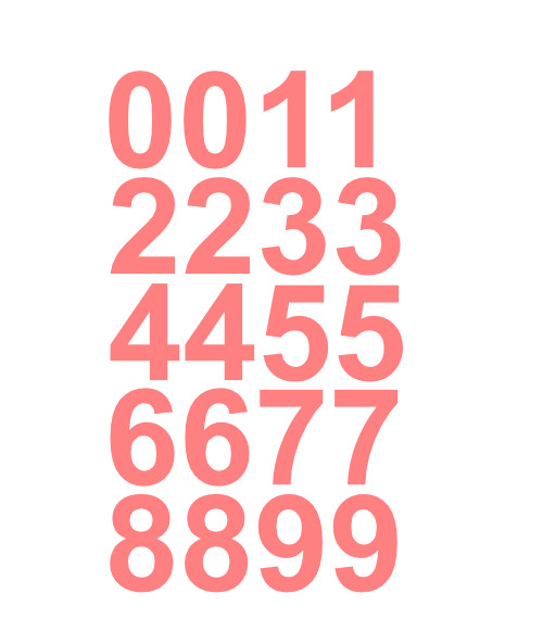 1.5" Inch Premium Mailbox Number Vinyl Decal Sticker Sheet (Soft Pink)