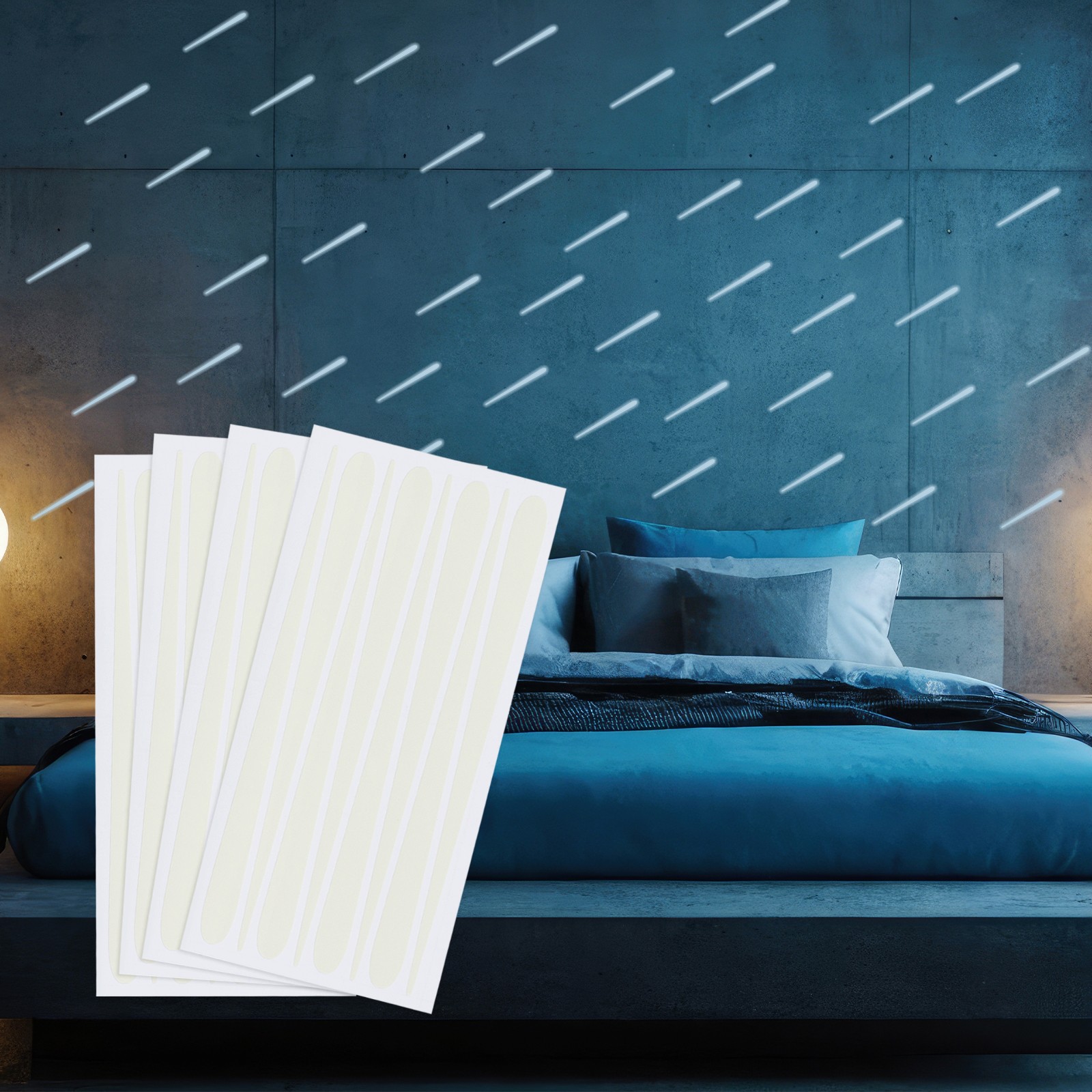 32 Pcs Glow in the Dark Star Stickers Shooting Star Luminous Decor Blue