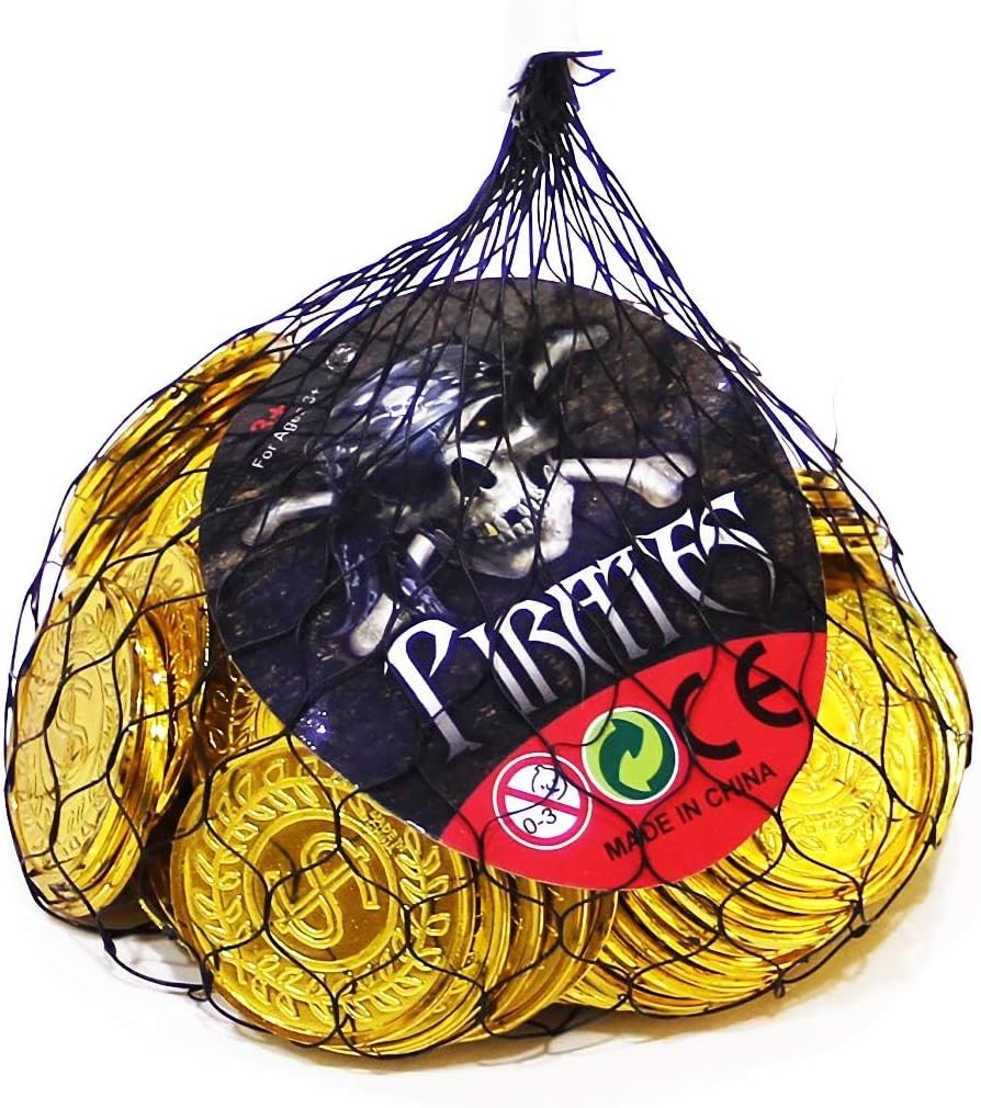 TCOTBE Pirate Gold Coins Plastic Set of 100,Play Treasure for…