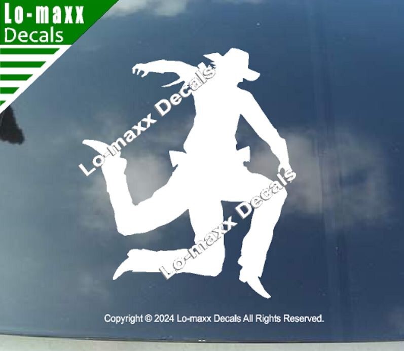 3 Legged Cowboy Western Whimsy Car Truck SUV Premium Quality Vinyl Decal