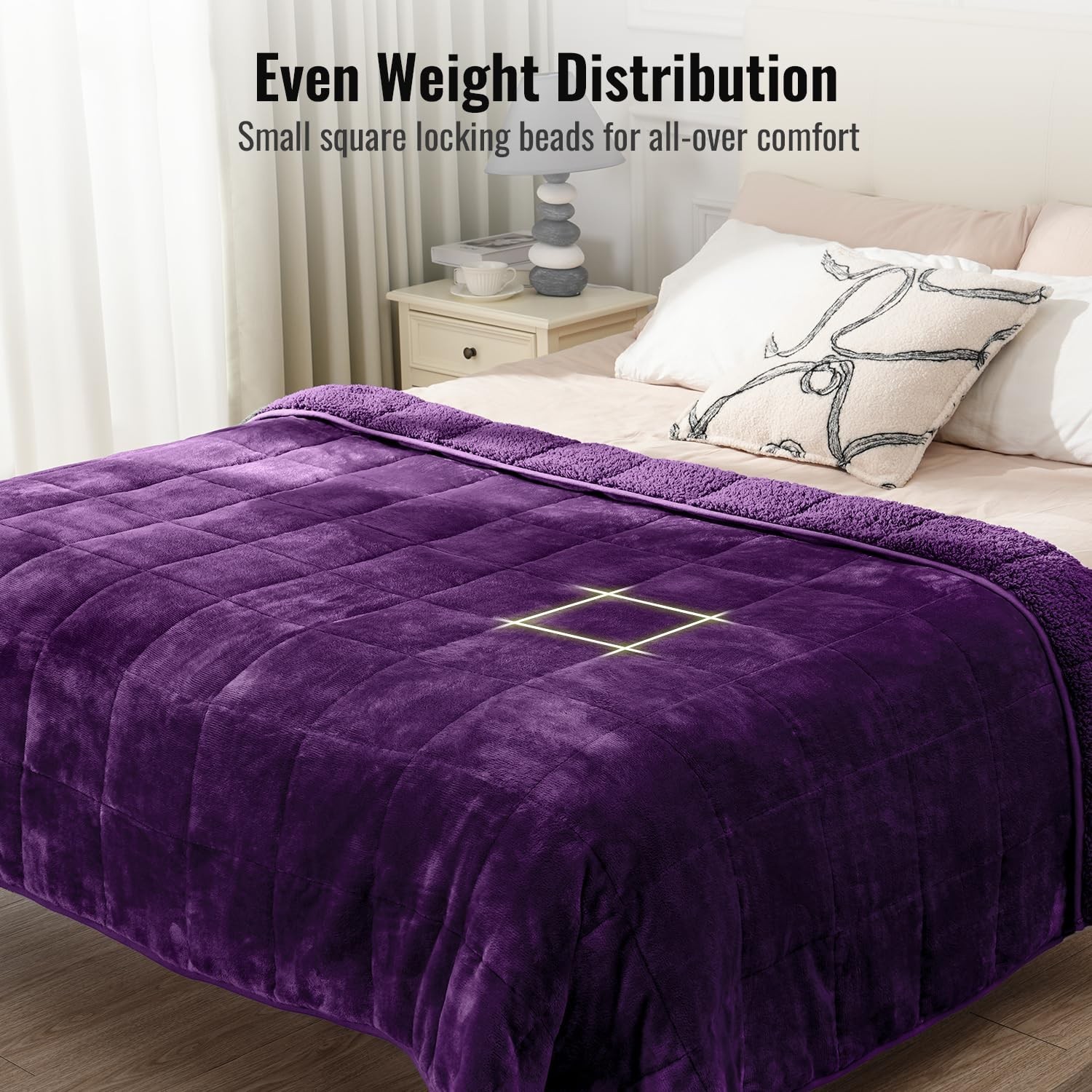 Uttermara Weighted Blanket for Adults, Queen Size Heavy Blanket with Reversib…