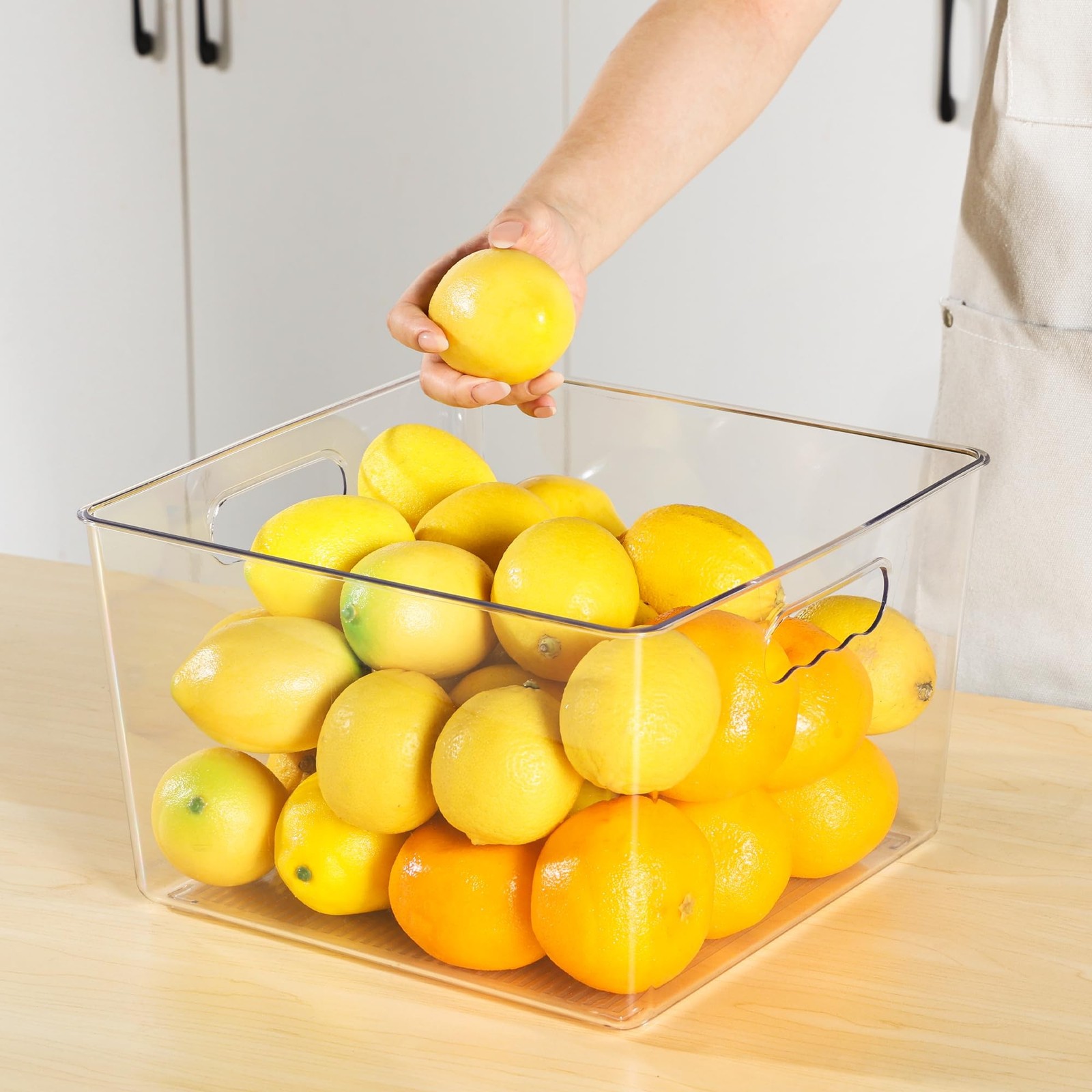 Vtopmart 4 Pack Extra Large Clear Plastic Storage Bins,11×11 Cube Acrylic Org…