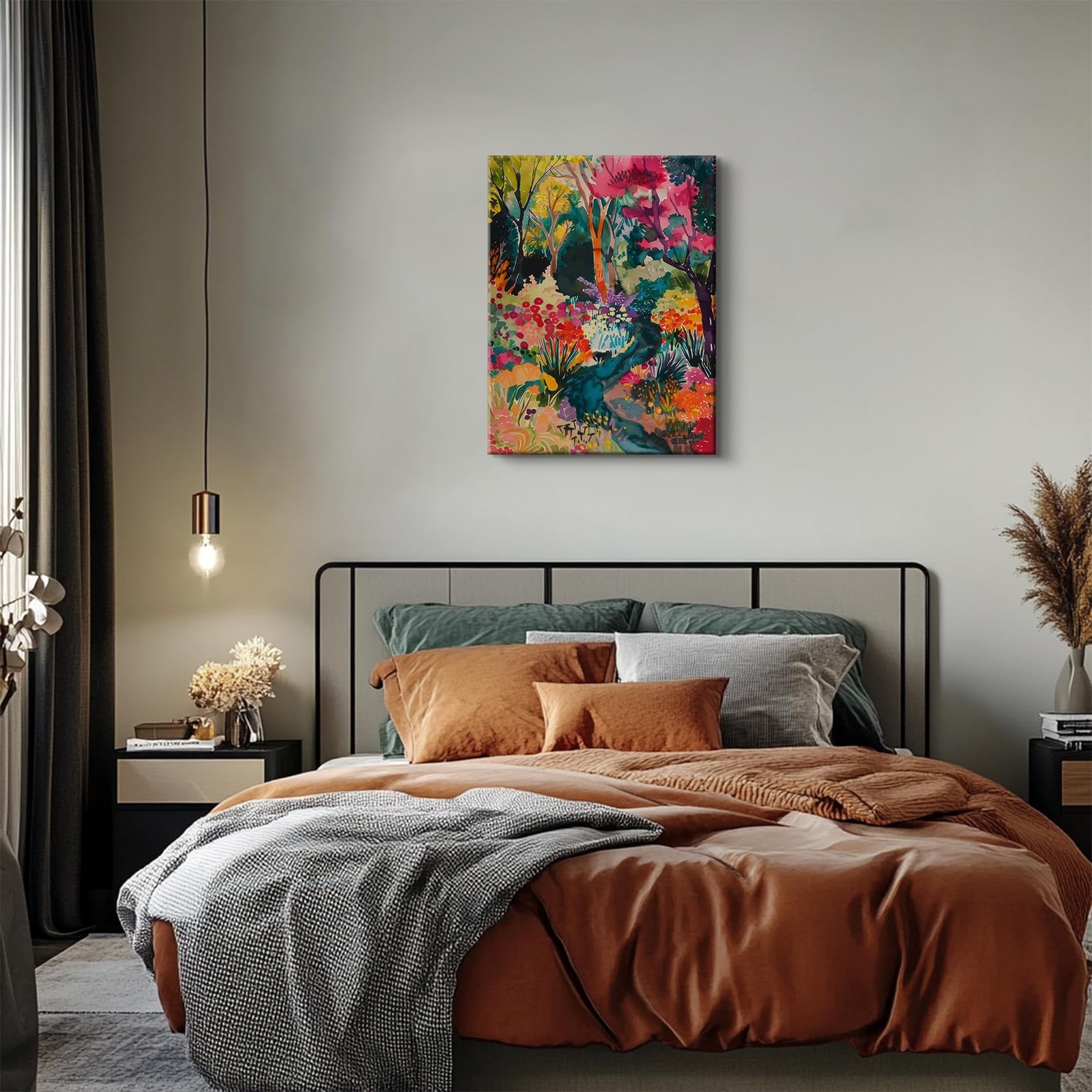 QWETTY666 Colorful Abstract Flower Wall Art Watercolor Botanical Canvas Wall …