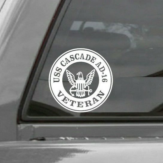 USS CASCADE AD-16 VETERAN Vinyl Window Decal Sticker US NAVY