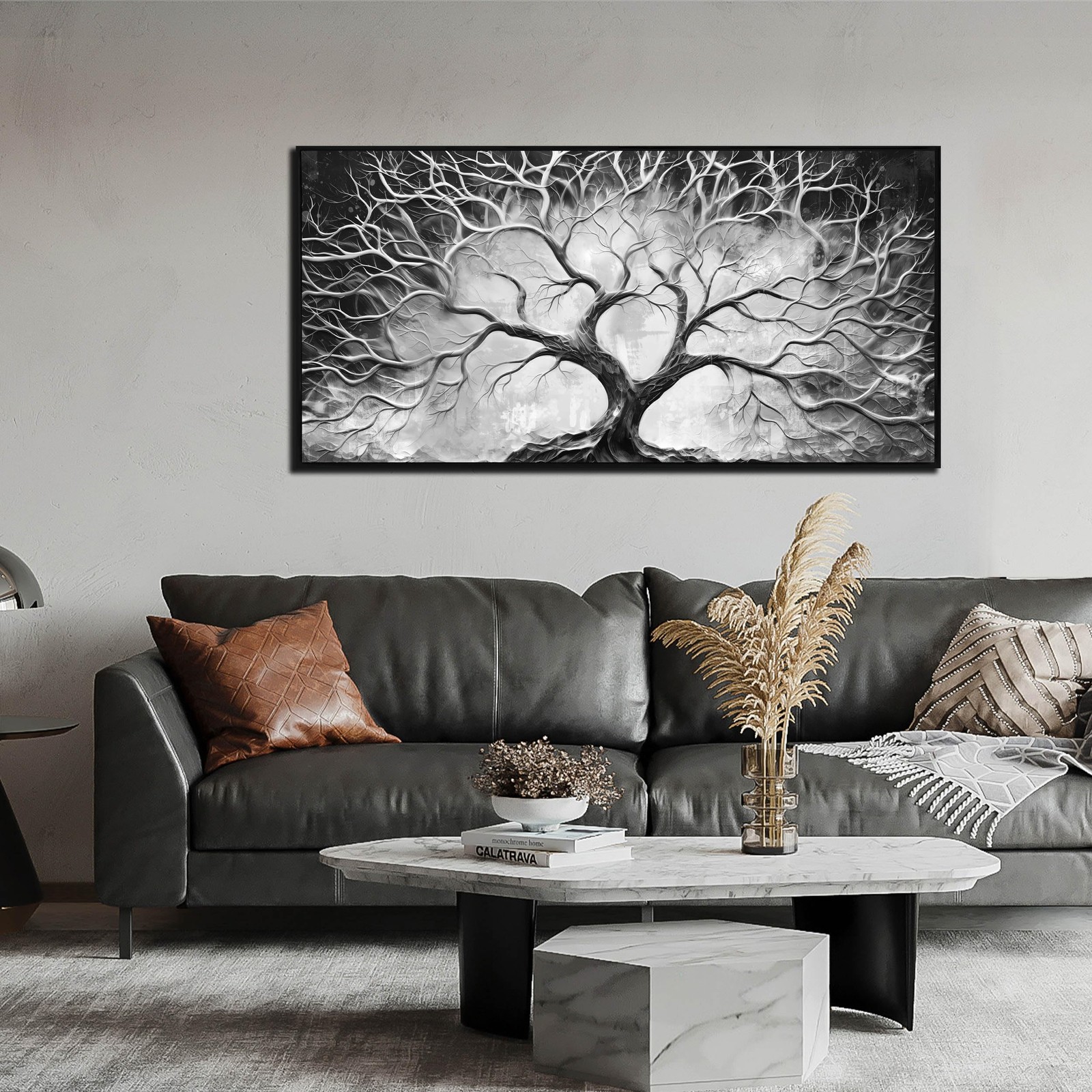 Black and White Wall Art for Bedroom – Black Framed Tree Canvas Wall Art for …