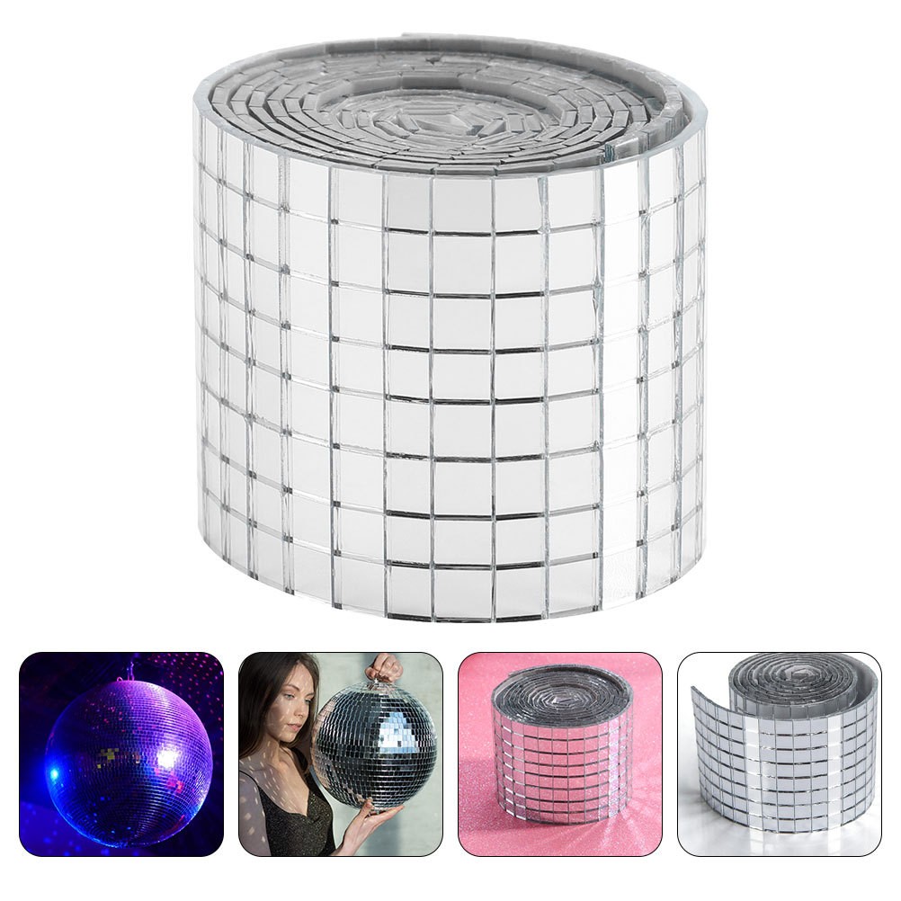 Silver Fiberglass Mirror Tiles Roll Self Adhesive Mosaic Pieces For Diy Craft