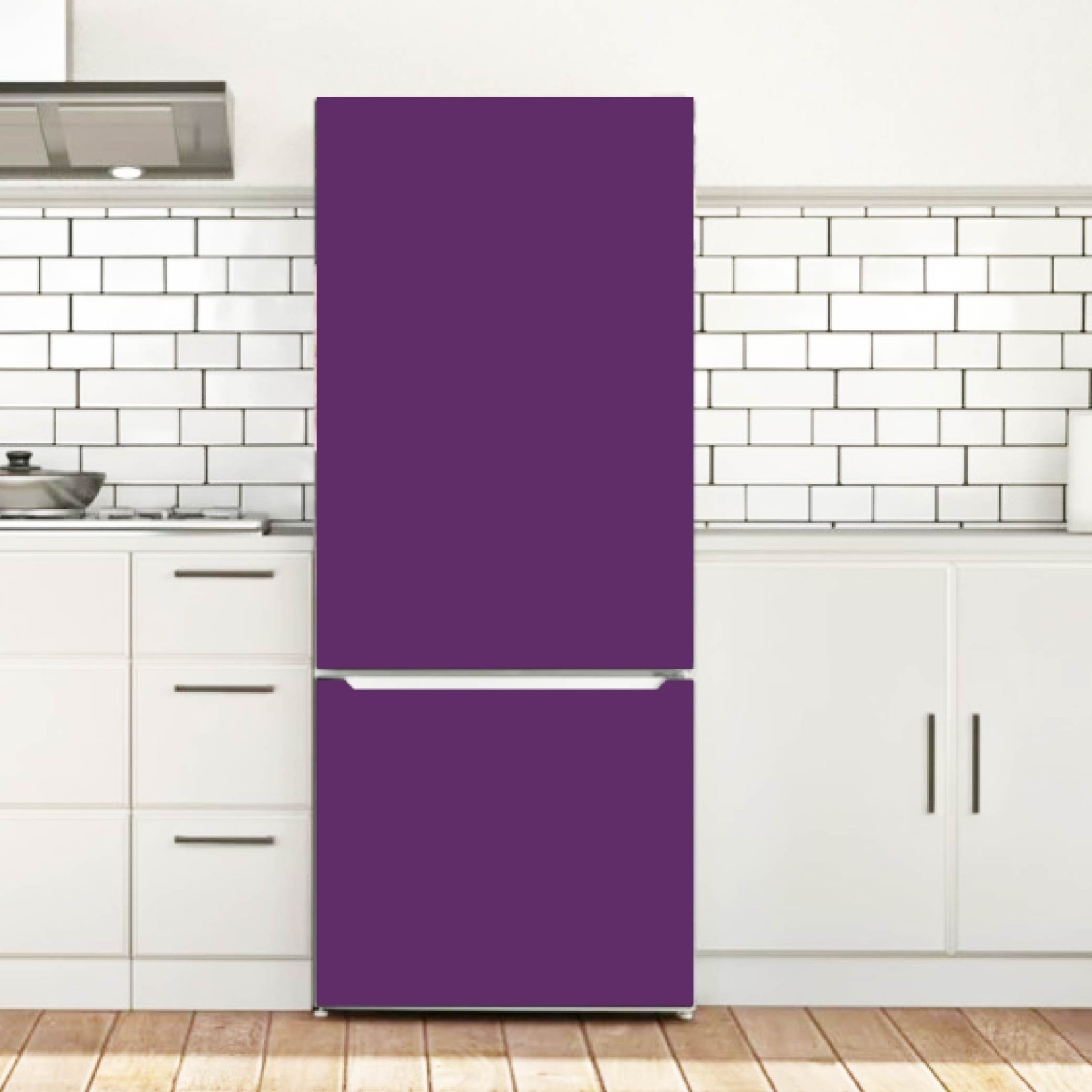 Purple Solid Color Fridge Vinyl Wrap for Modern Kitchens