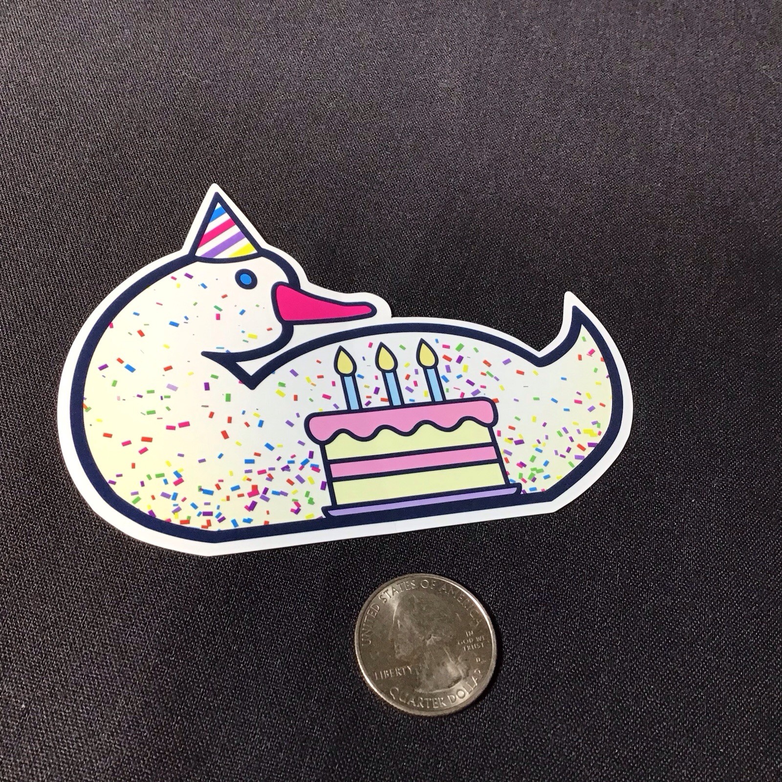 Dooney & Bourke Birthday Cake DB Goose Confitti Sticker 4.25 in New