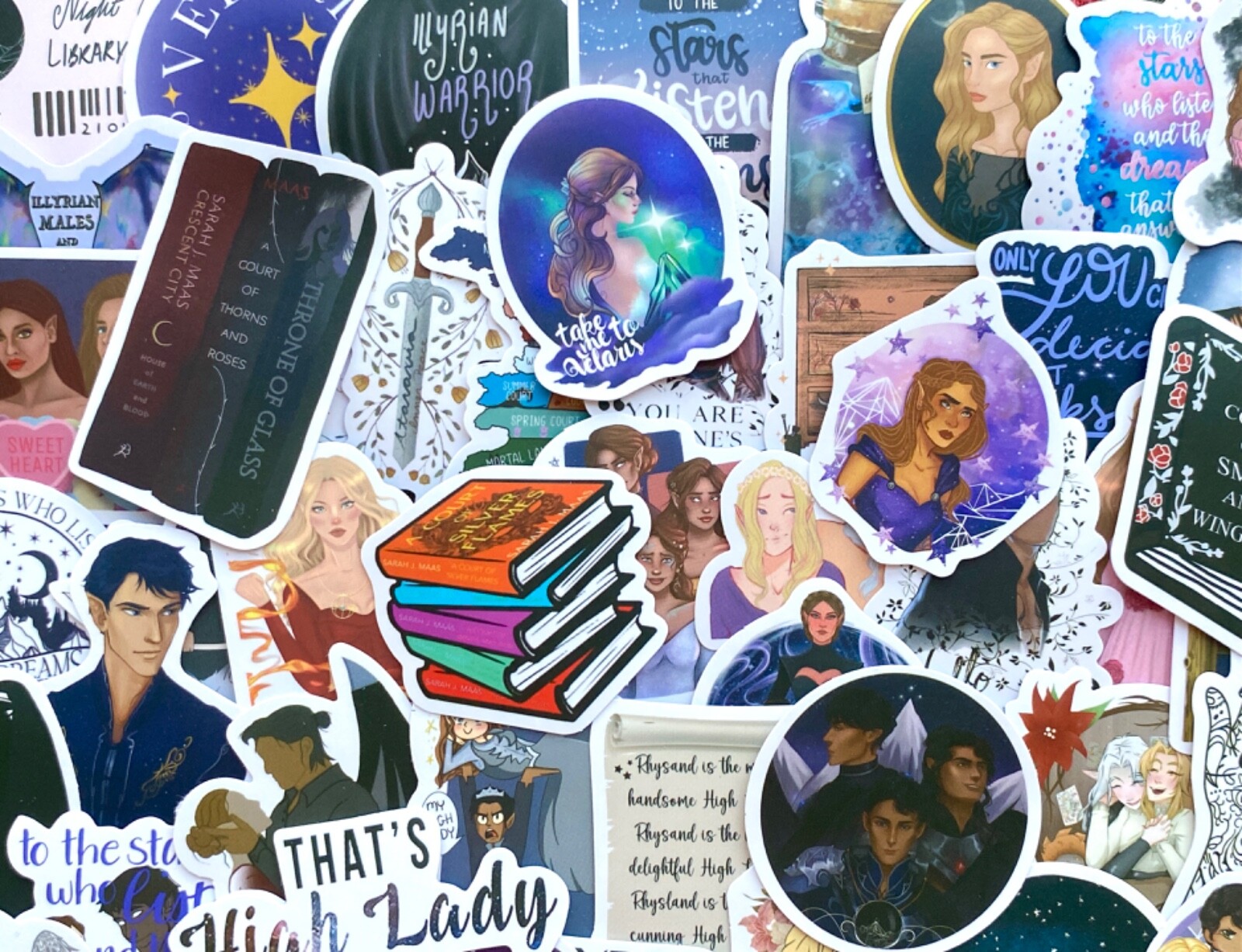 5-60 pcs Acotar Stickers, Gothic Bookish Reading Thorns and Roses Vinyl Decals