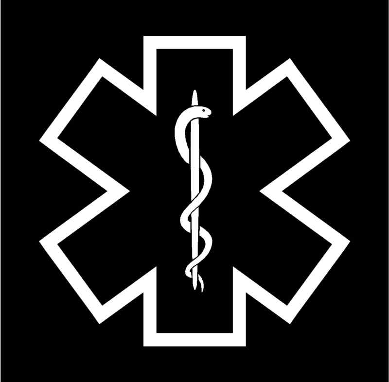 PARAMEDIC STAR OF LIFE Vinyl Decal 5" x 5" (11 Colors) SD
