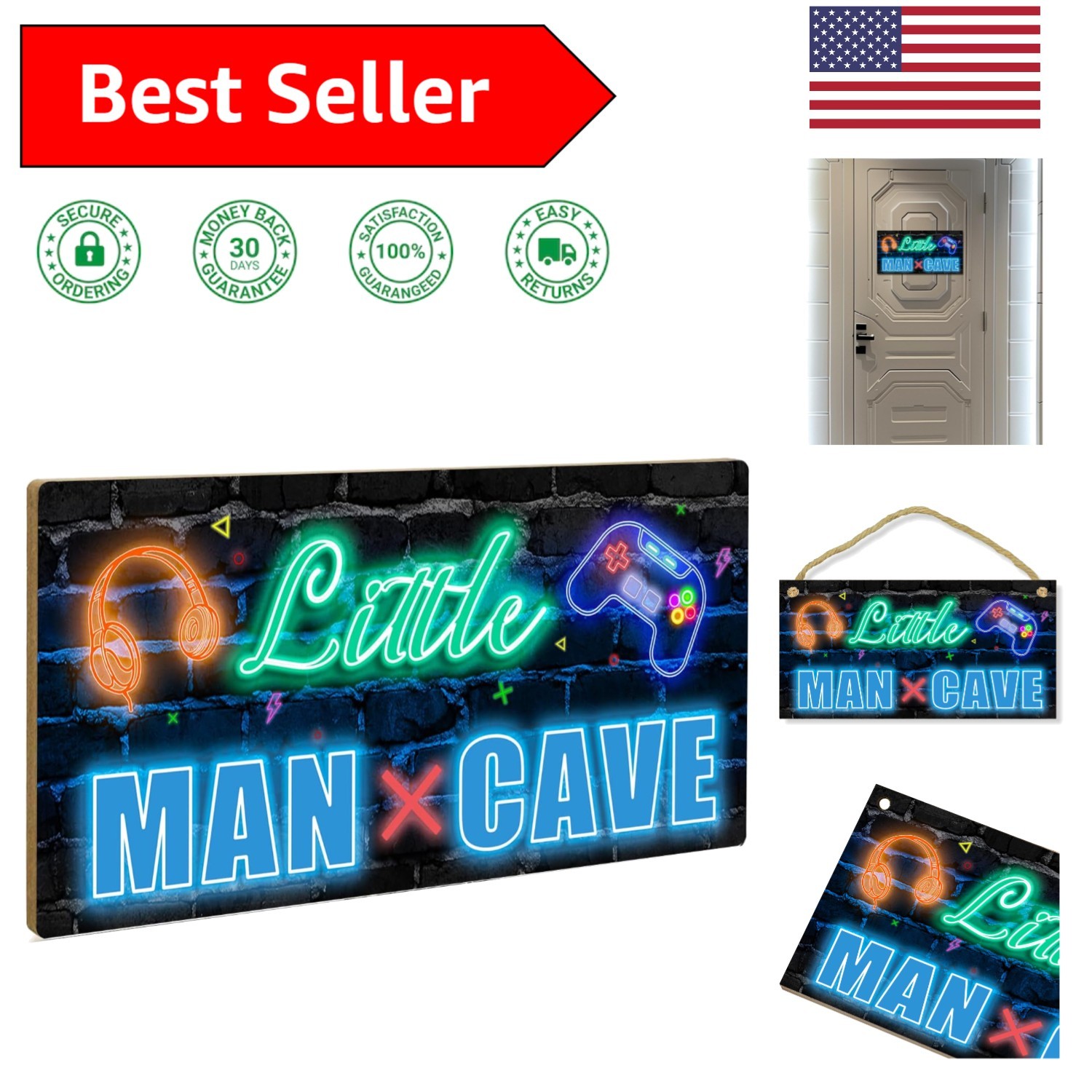 Fun 'Game Room' Door Sign for Kids – Perfect Playroom Decor, Easy Installation