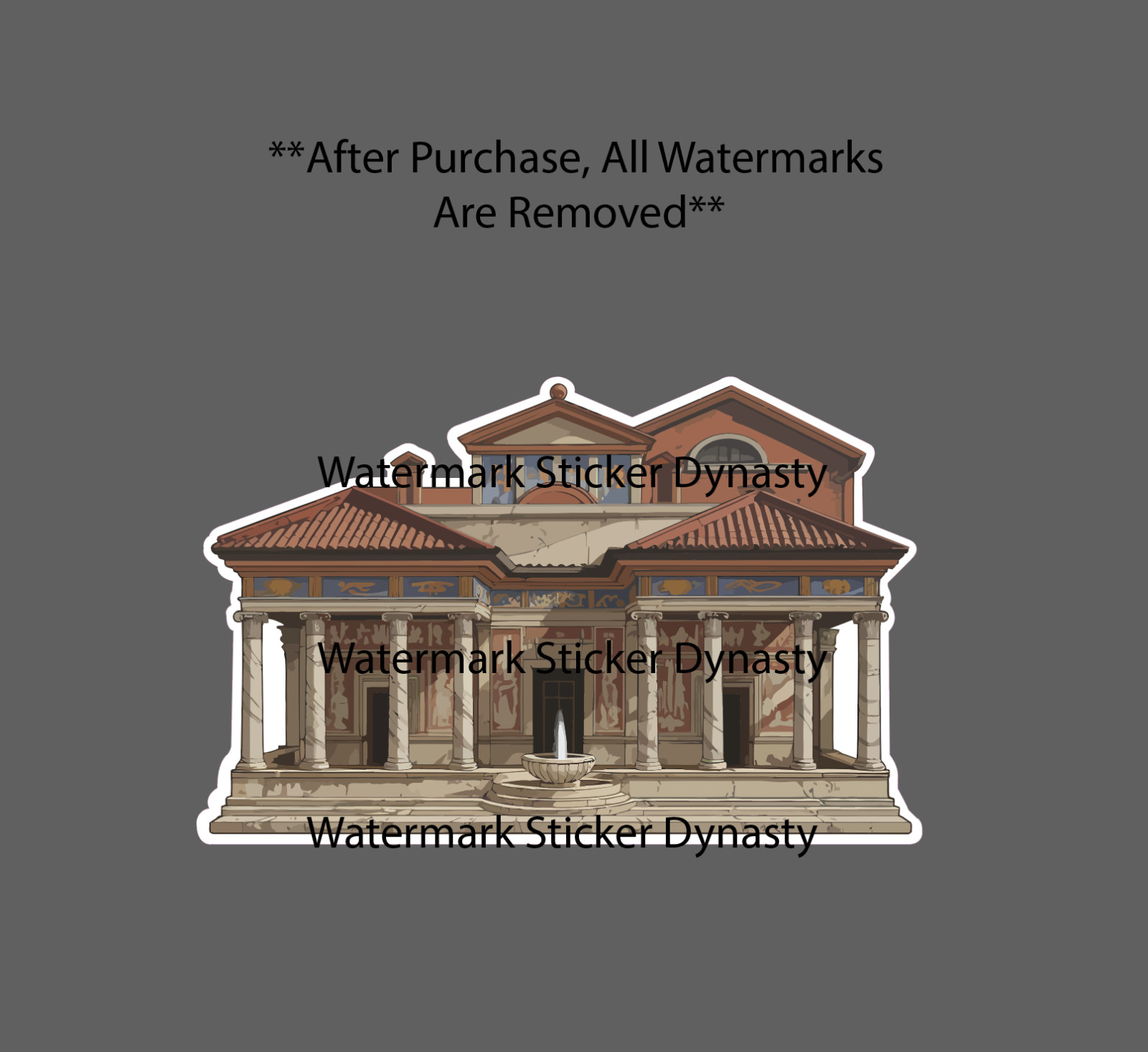 Roman Villa Sticker Waterproof Decal House Home Rome Architecture Gift NEW