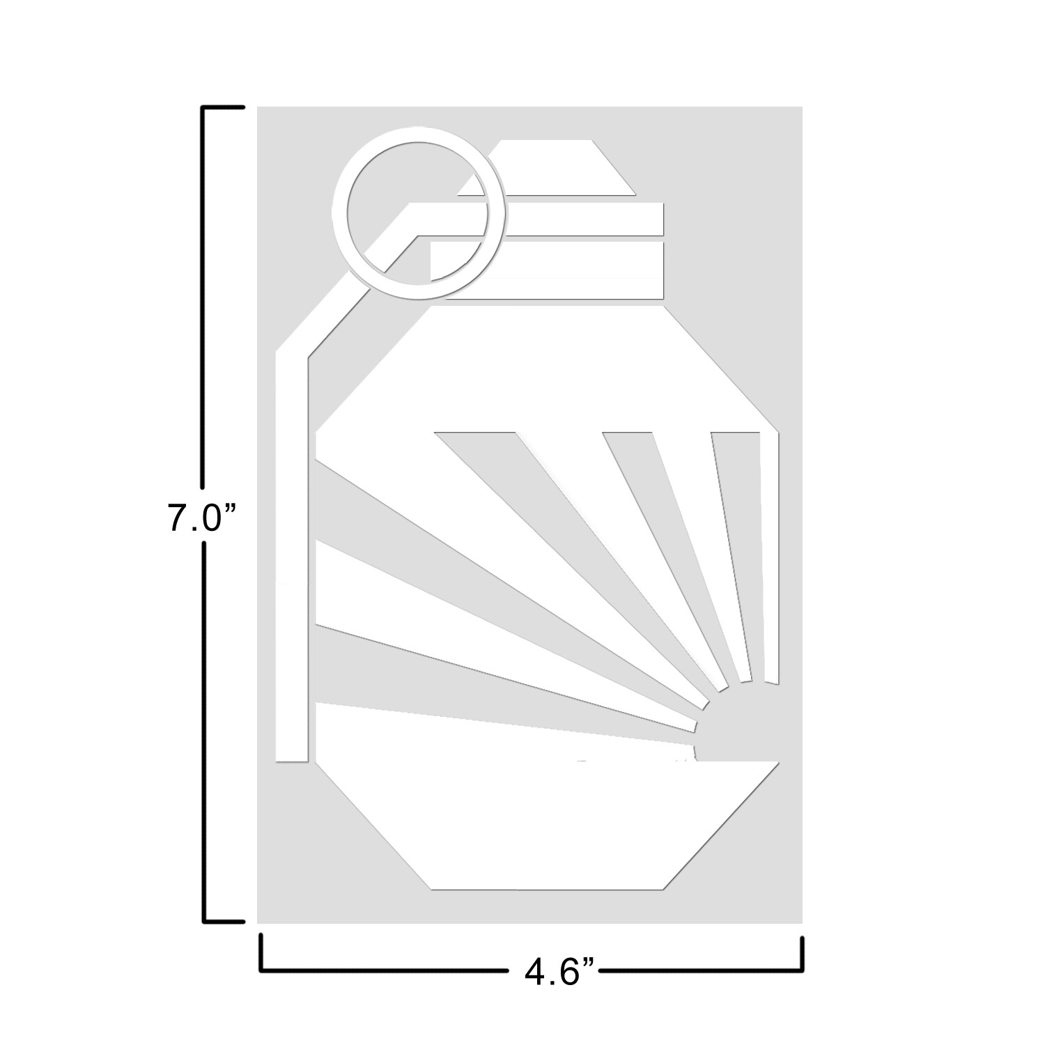 Grenade Central Rising Sun Flag 7.0X4.6 Inch Vinyl Graphic Car Sticker Decal