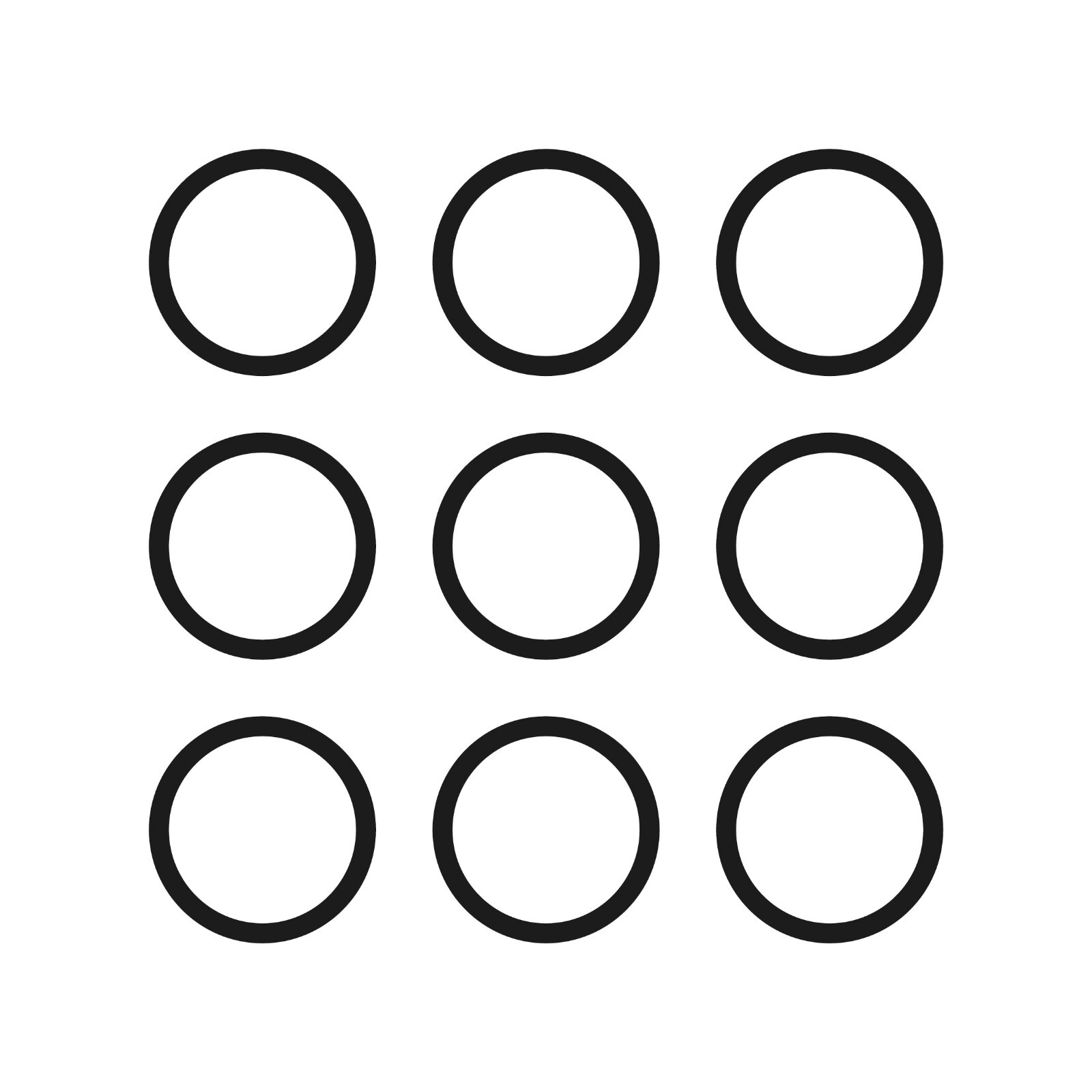 Set of 9 Dot outline Spot Circle Vinyl Decal Circle Outline Ring Round Sticker