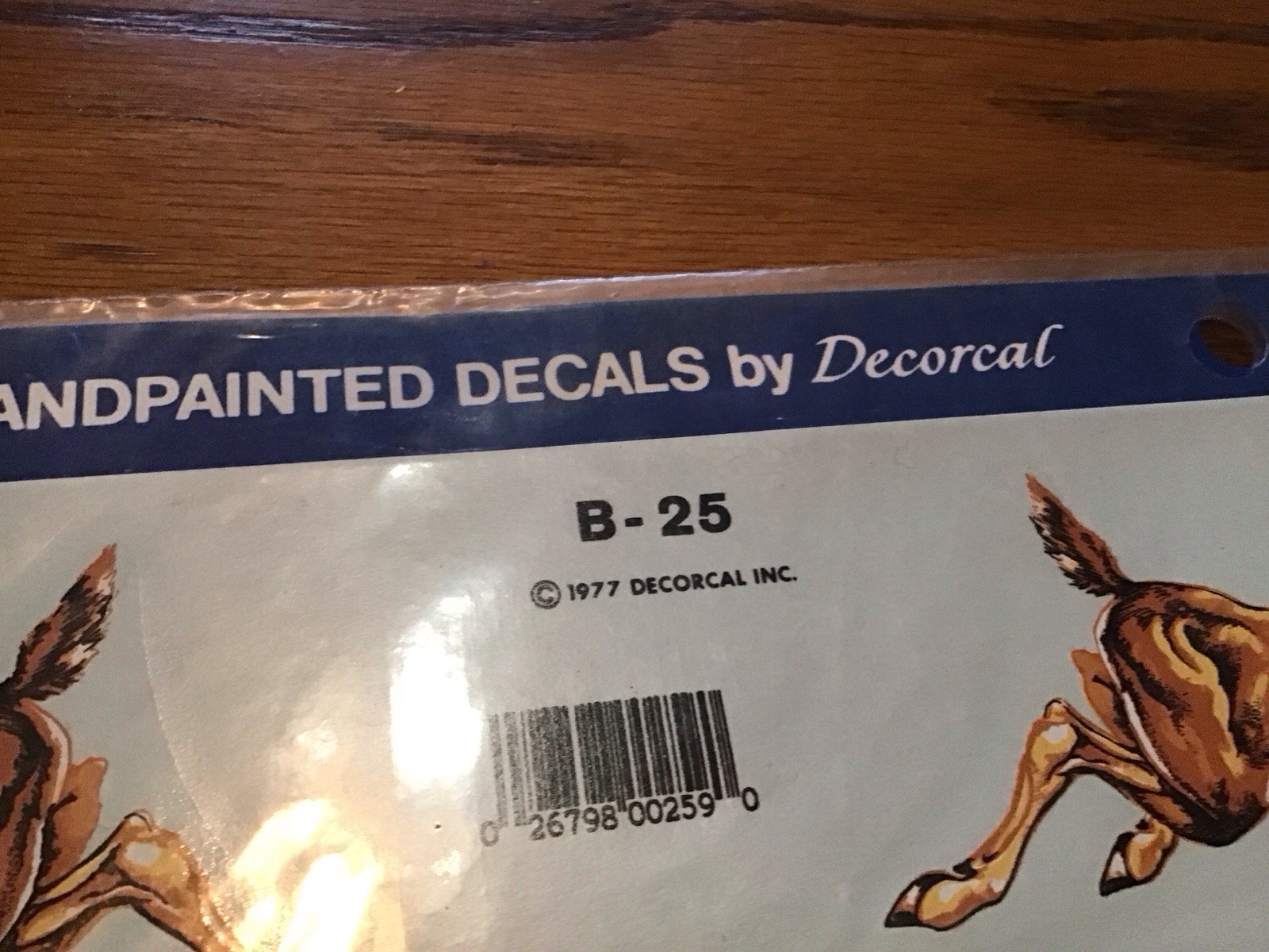 Vintage 1977 Hand Painted Decal by Decorcal B-25 Deer Buck Jumping Hunting