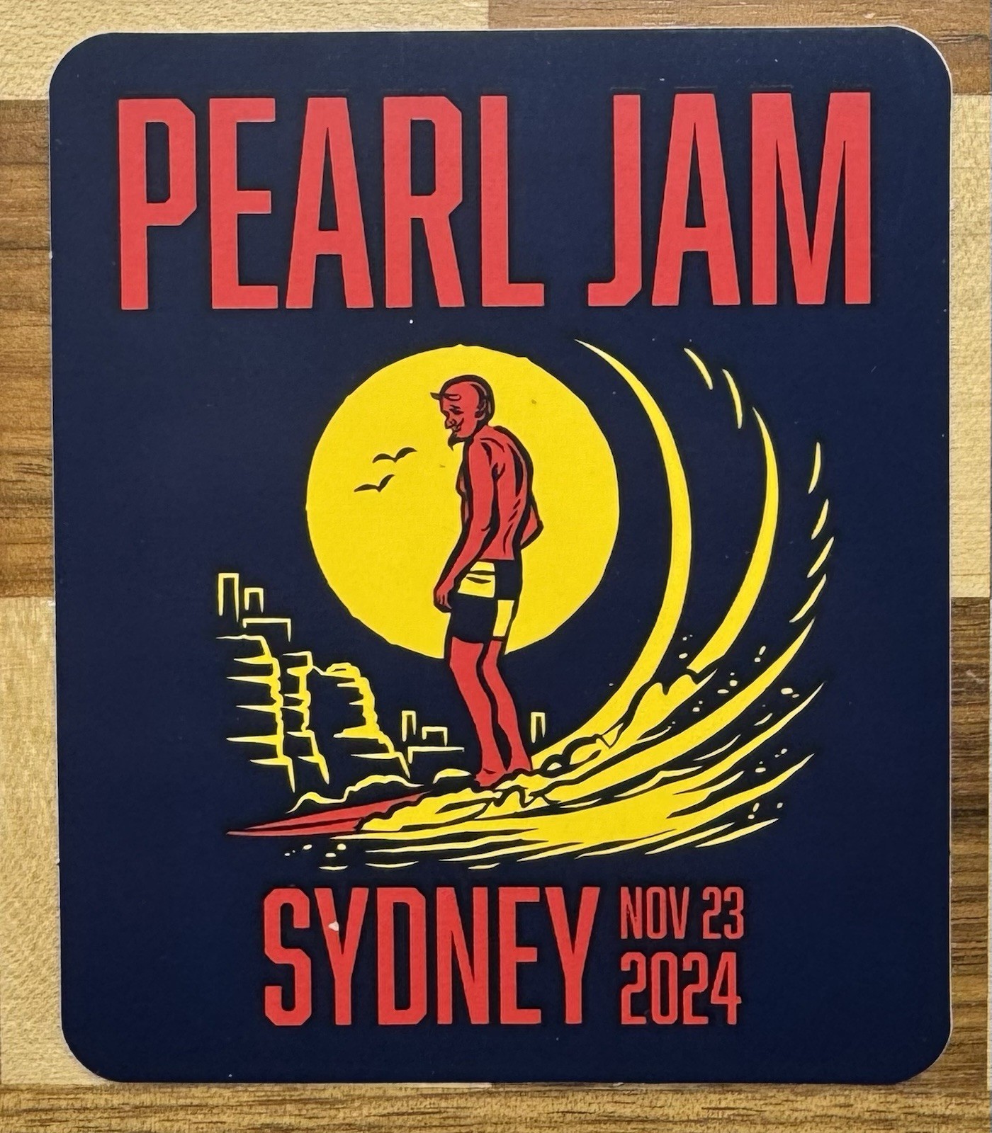 PEARL JAM Official Sticker Sydney Australia 11/23/2024 Surfer Dark Matter Tour