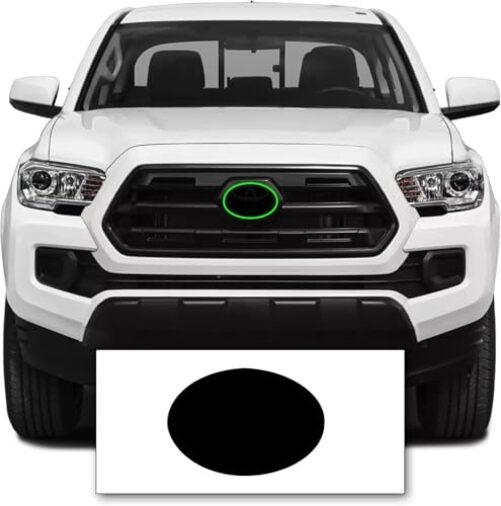 Pre-Cut Front Emblem Tint Compatible with Toyota Tacoma Limited, TRD Dark Smoke