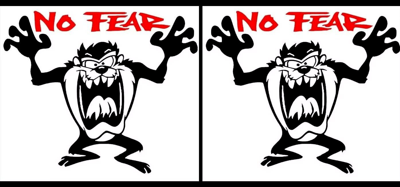 No Fear Taz Devil Black Red Vinyl Decal Car Truck Van Laptop Tablet Window