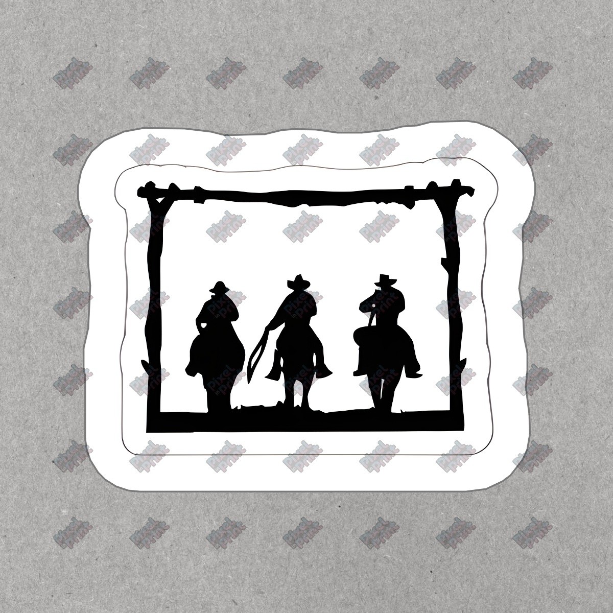 Cowboy Silhouette Vinyl Sticker Western Theme Decal for Home, Laptop, #298444