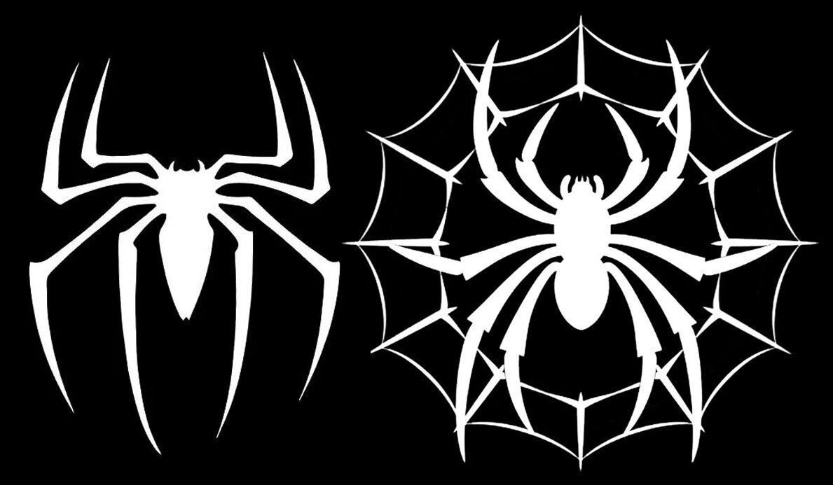 2 Spider Web Graphic Vinyl Decal Car Truck Window Tumbler Laptop Tablet Notebook