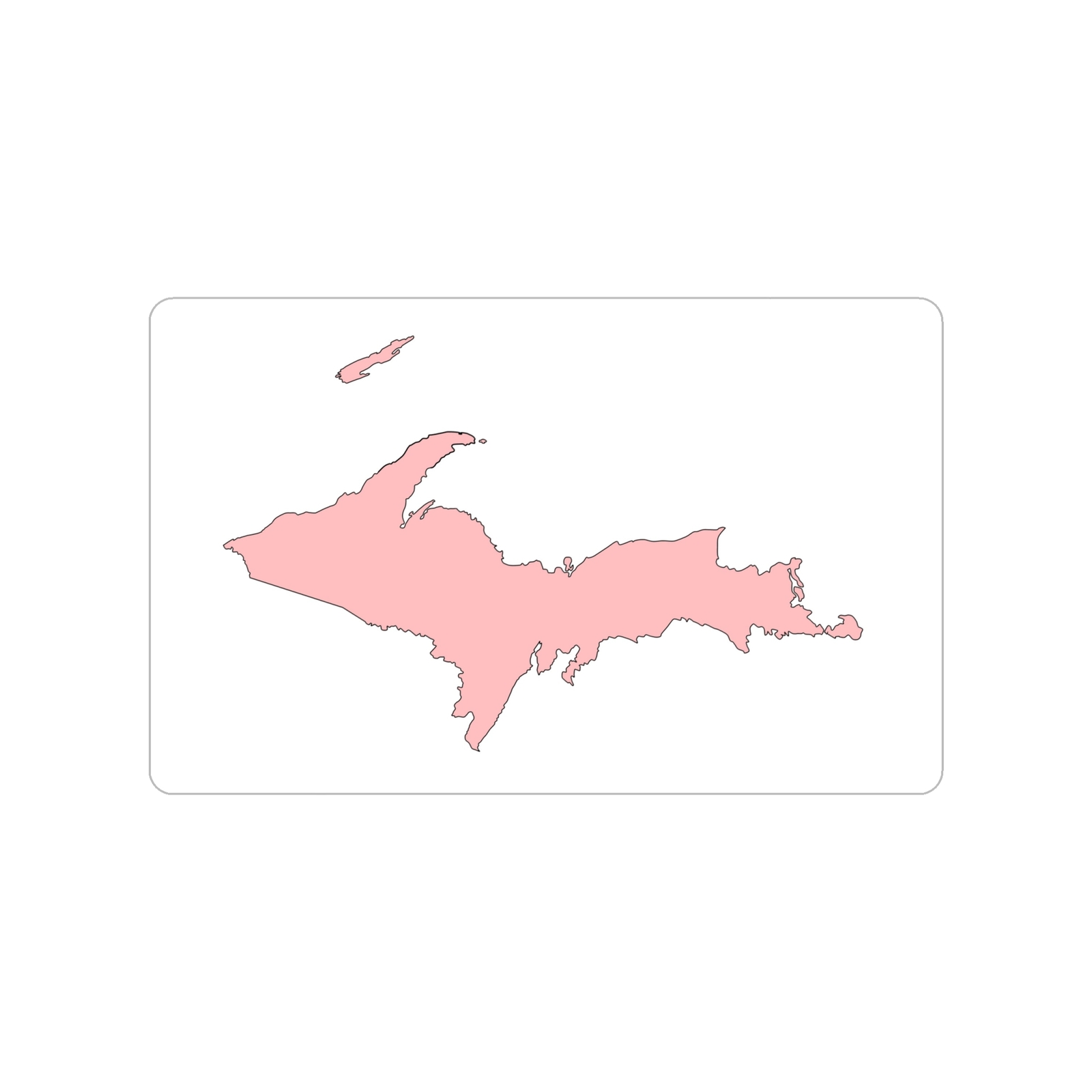 Die-Cut Outdoor Sticker – Pink Upper Peninsula