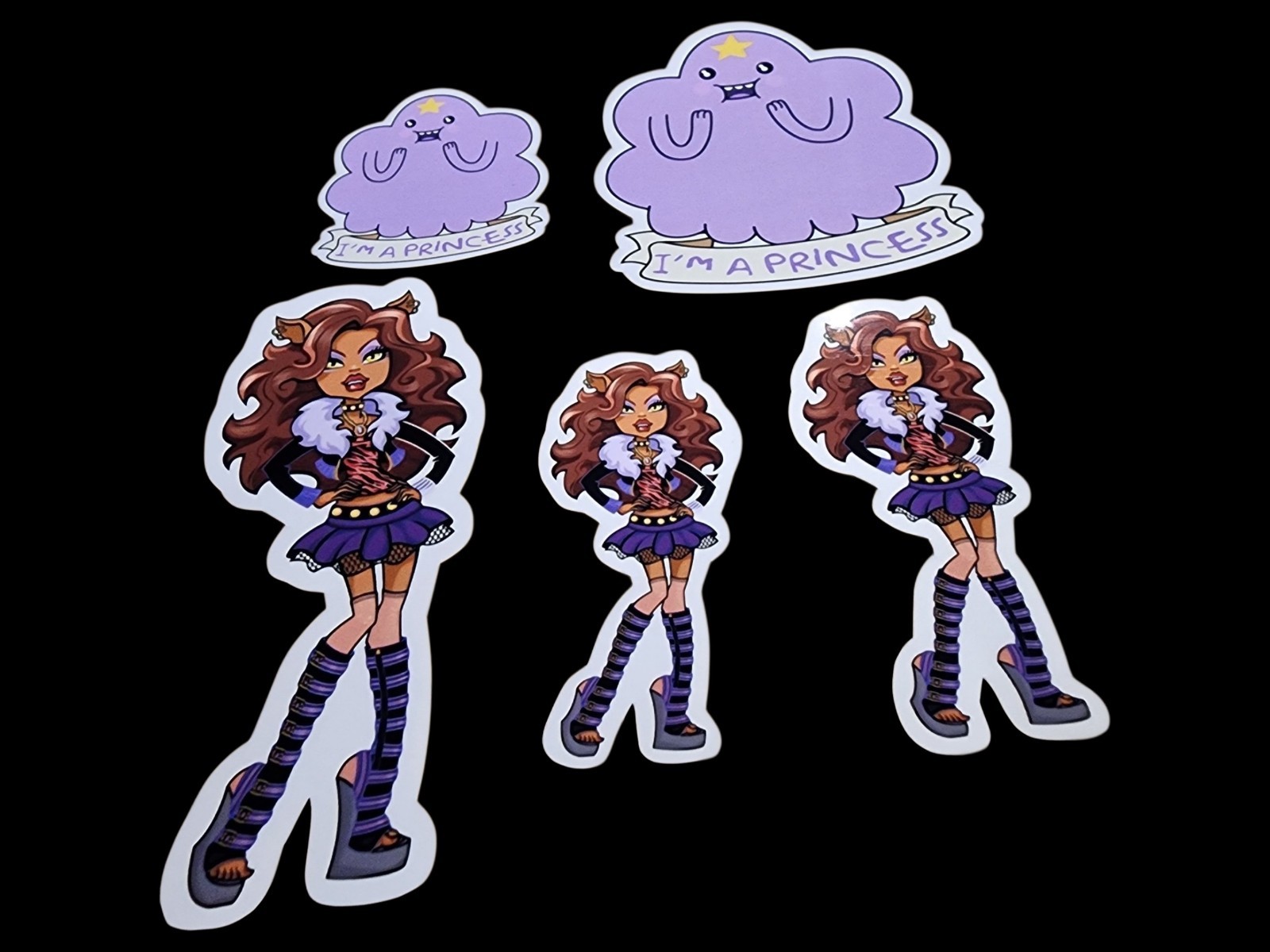 5 Pack Monster High Lumpy Space Princess Inspired Waterproof Sticker Car Decal