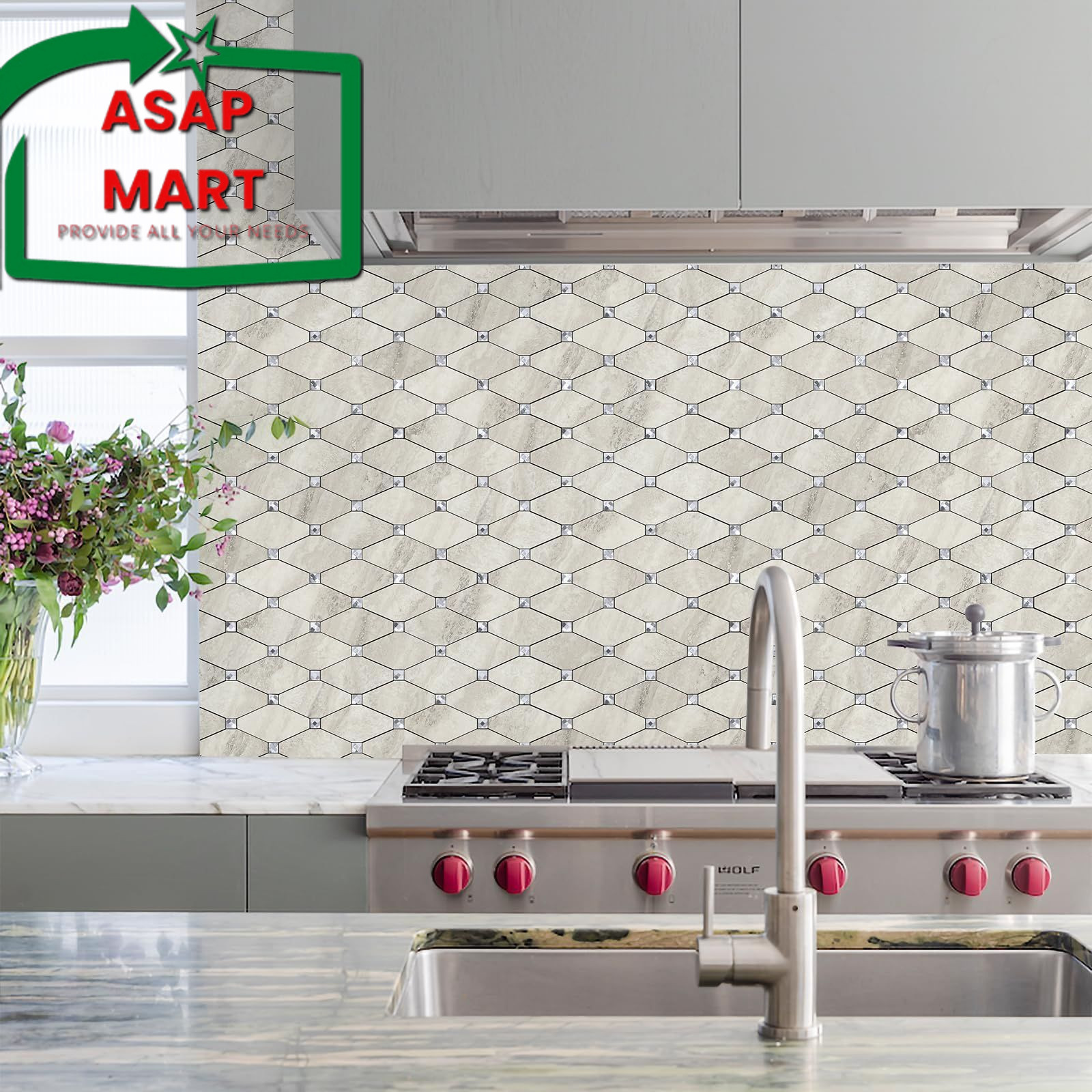 STICKGOO Peel and Stick Backsplash, 10 12.7x12x0.12 inch, Beige Stone Texture