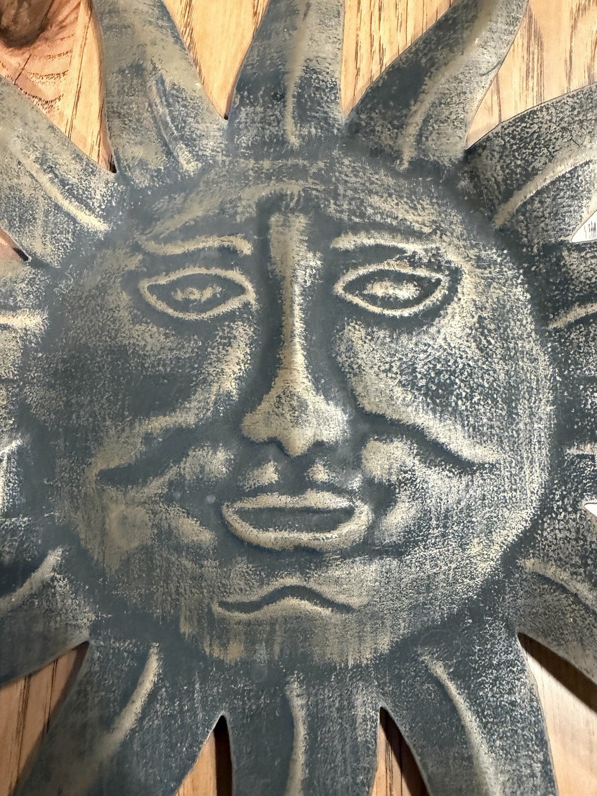 Metal ancient Sun Face Wall Decor Art Vintage Inspired Outdoor Garden Accent