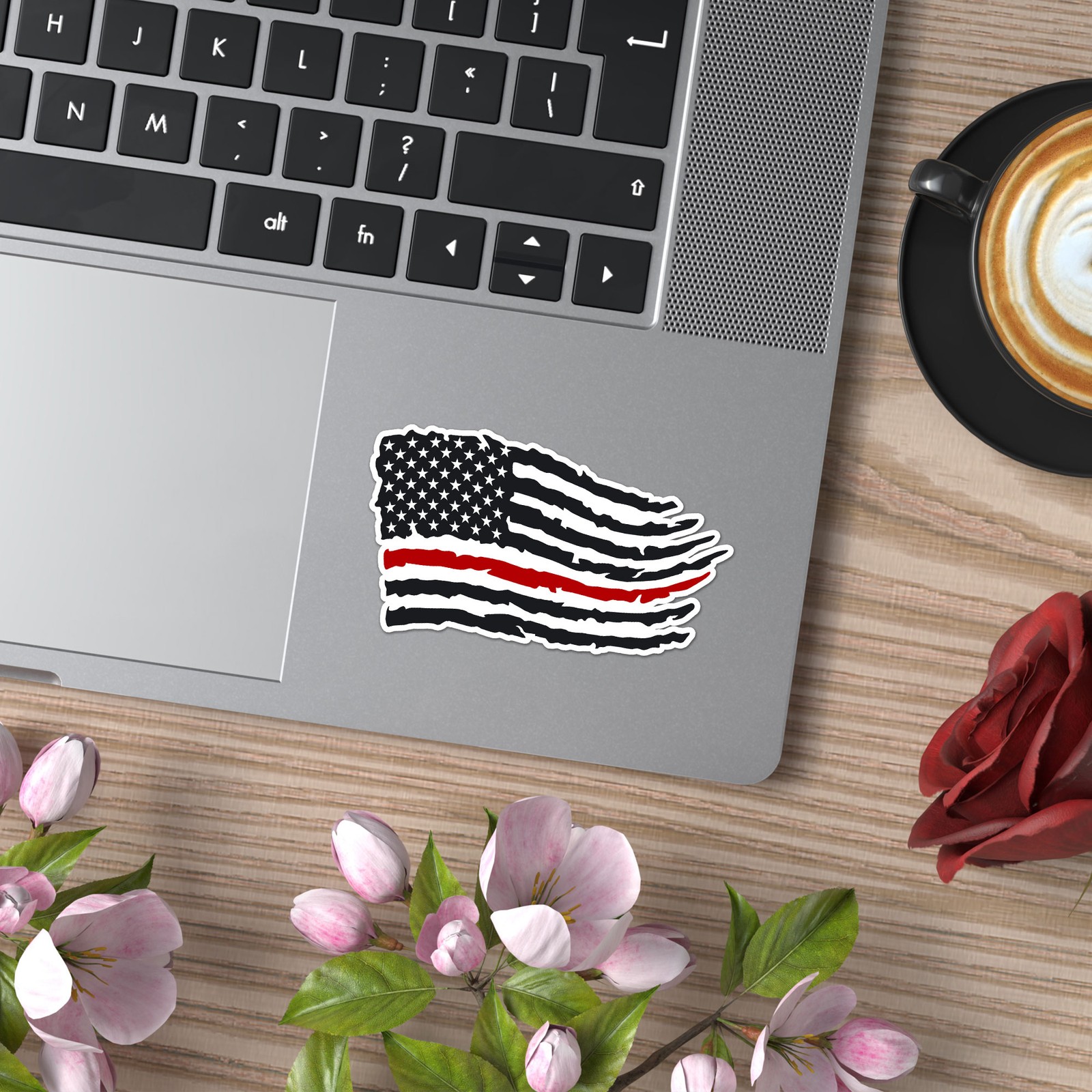 Firefighter USA Flag – Vinyl Decal Sticker – Car Window Laptop – ebn8525