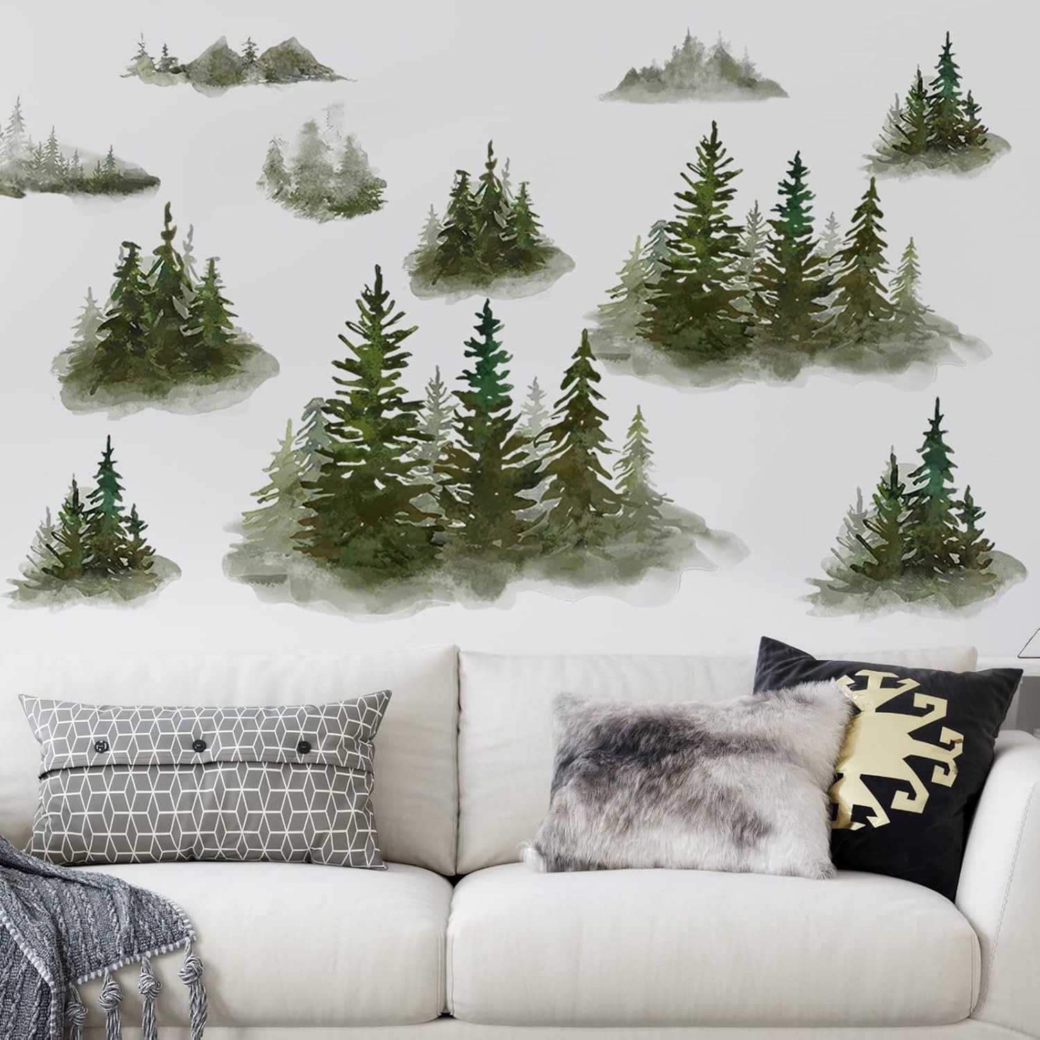 Peel and Stick Waterproof Pine Tree Wall Stickers for Charming Children’s Decor