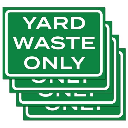 4pk Yard Waste Stickers 10"x7" Weatherproof Vinyl