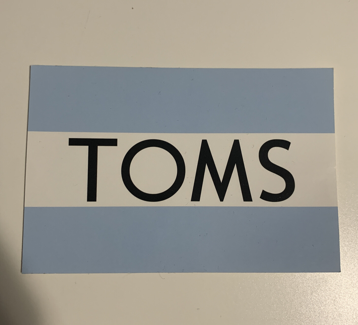 TOMS Shoes Vinyl Sticker 4" Inch Blue & White Logo Decal