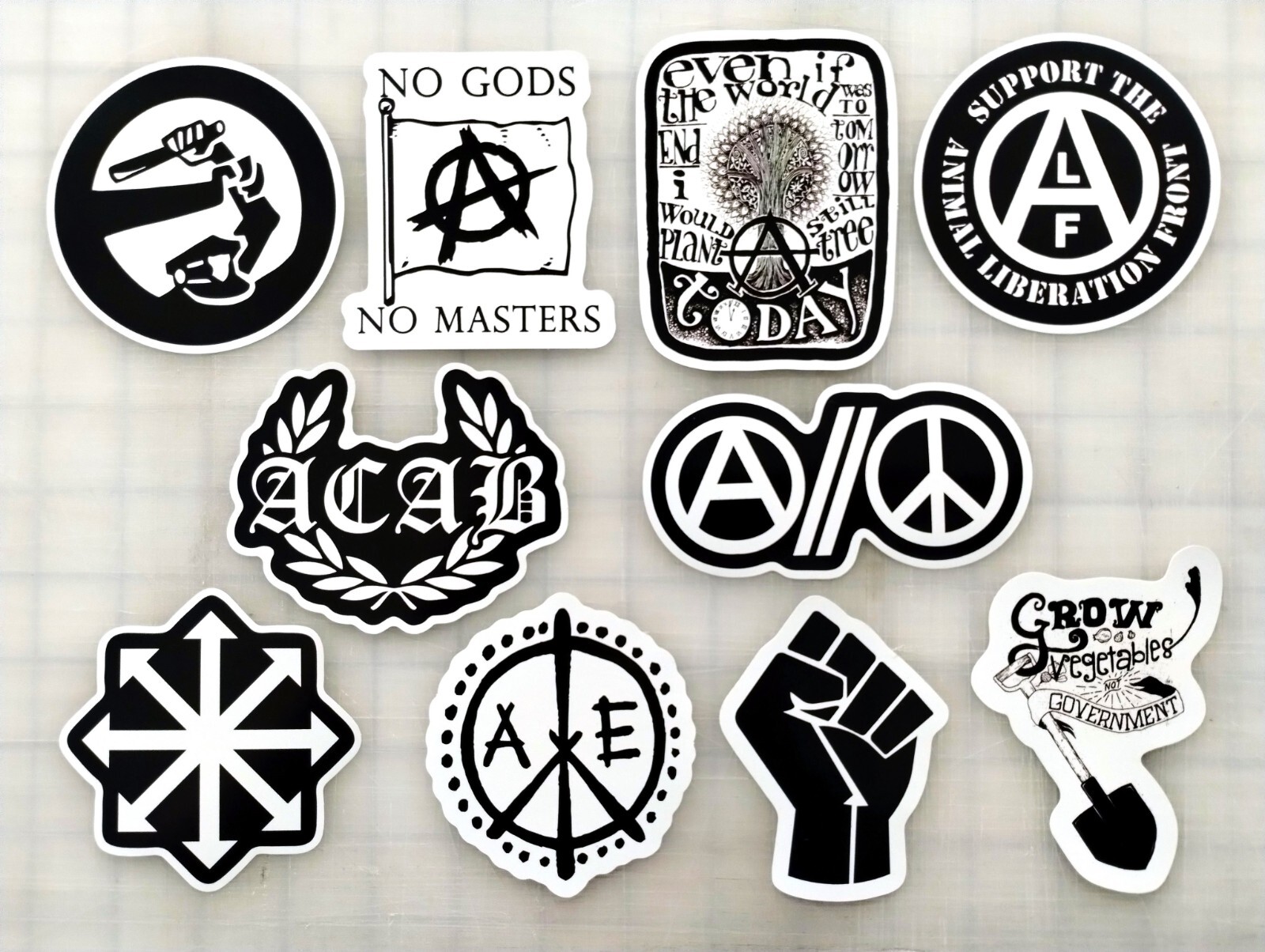 Anarchist Political Government Sticker Pack (10) SET 2 anarchy ,women rights