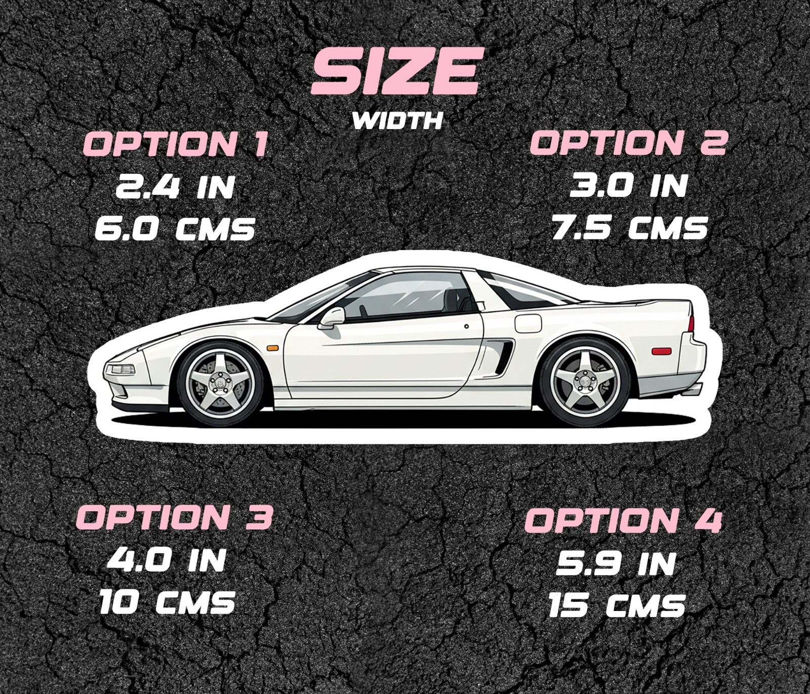 JDM Honda NSX NA1/NA2 Car Profile Sticker Laptop, Book, Phone, Windows