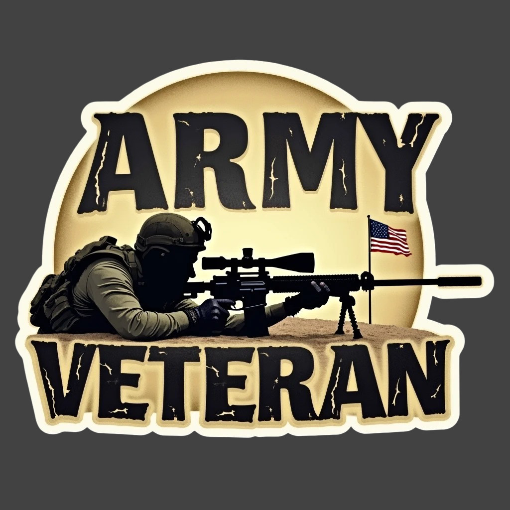 Army Veteran Soldier American Flag Sticker Vinyl Decal Military Service