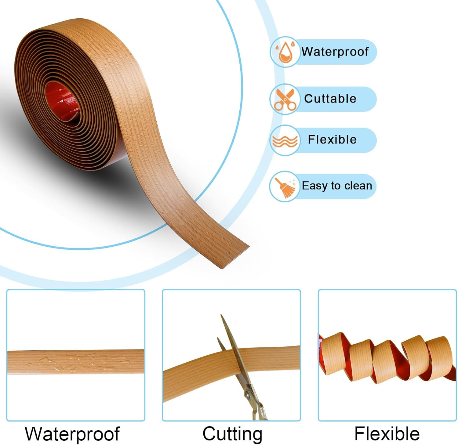 Floor/Door Flat Transition Strip & Self Adhesive Floor Vinyl Floor Edge Trim Lam