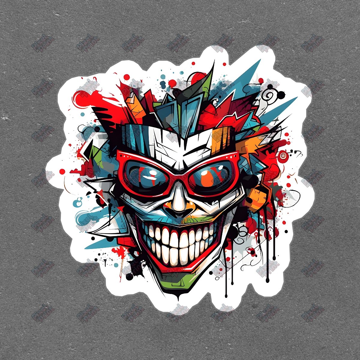 Cool Colorful Skull Vinyl Sticker Unique Decal for Laptops, Water #765936