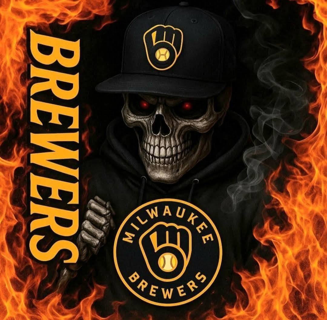 Brewers Skull Fan Sticker Decal Laptop Wall Mirror Cup Tumblr Locker Bin
