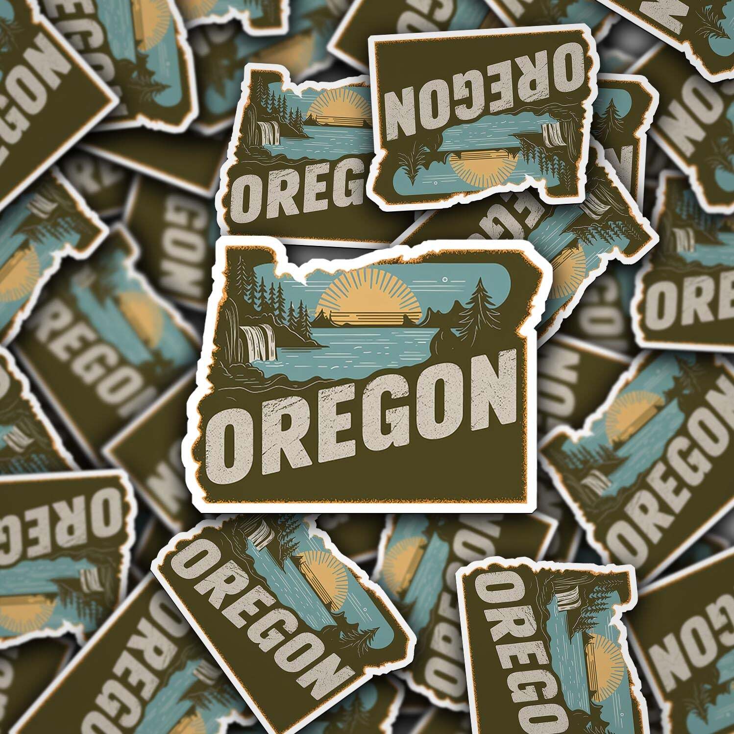 Retro Vinyl State Sticker – Oregon