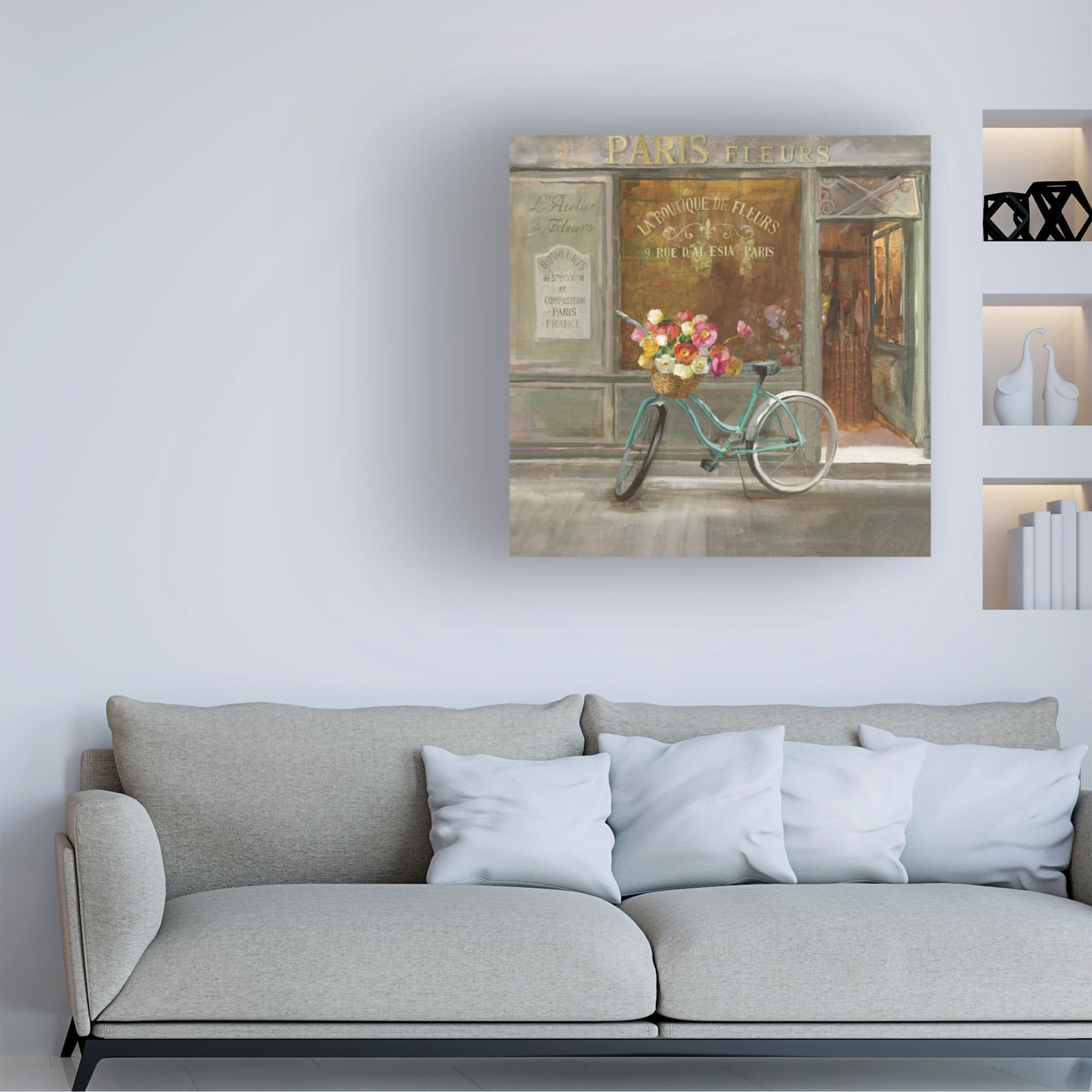 Wrapped Canvas Wall Art – Danhui NAI 'French Flower Shop V2' Wall Art for Liv…