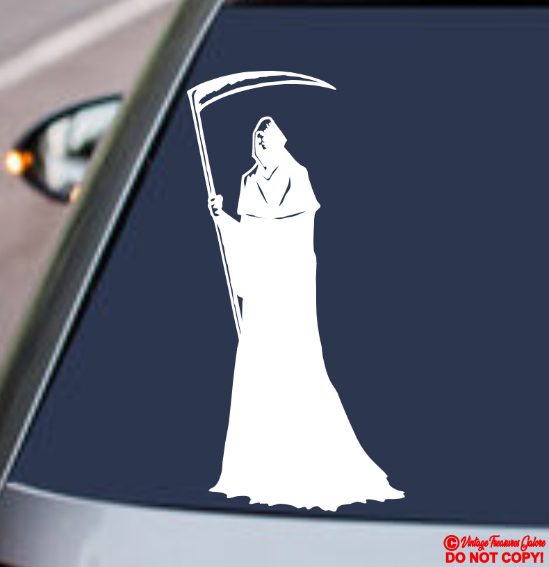 GRIM REAPER VINYL DECAL STICKER CAR TRUCK SUV REAR WINDOW BUMPER ANGEL OF DEATH