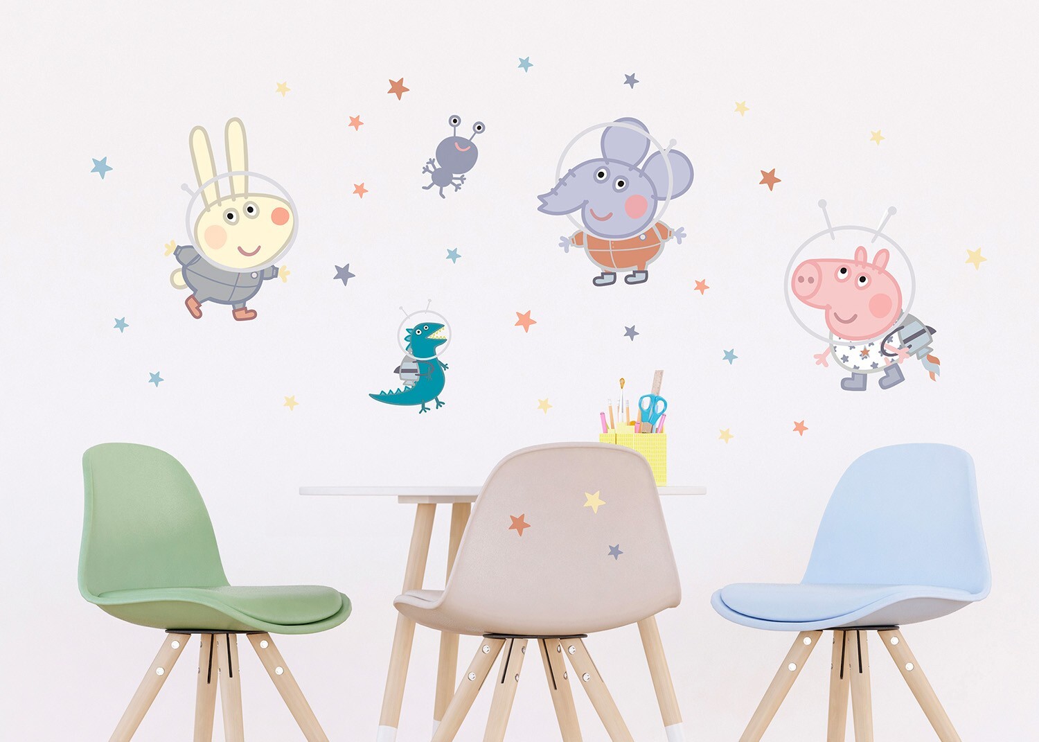 Peppa Pig Wall Stickers Set space KIDS ROOM 65×42.5 cm furniture decals toddler