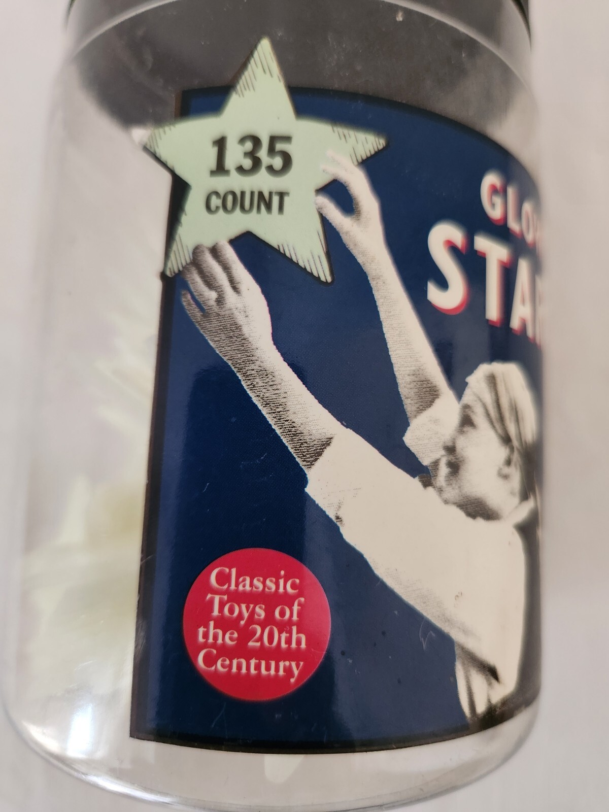 DaMert Company Plastic Jar of 129 GLOW STARS Classic Toys of the 20th Century