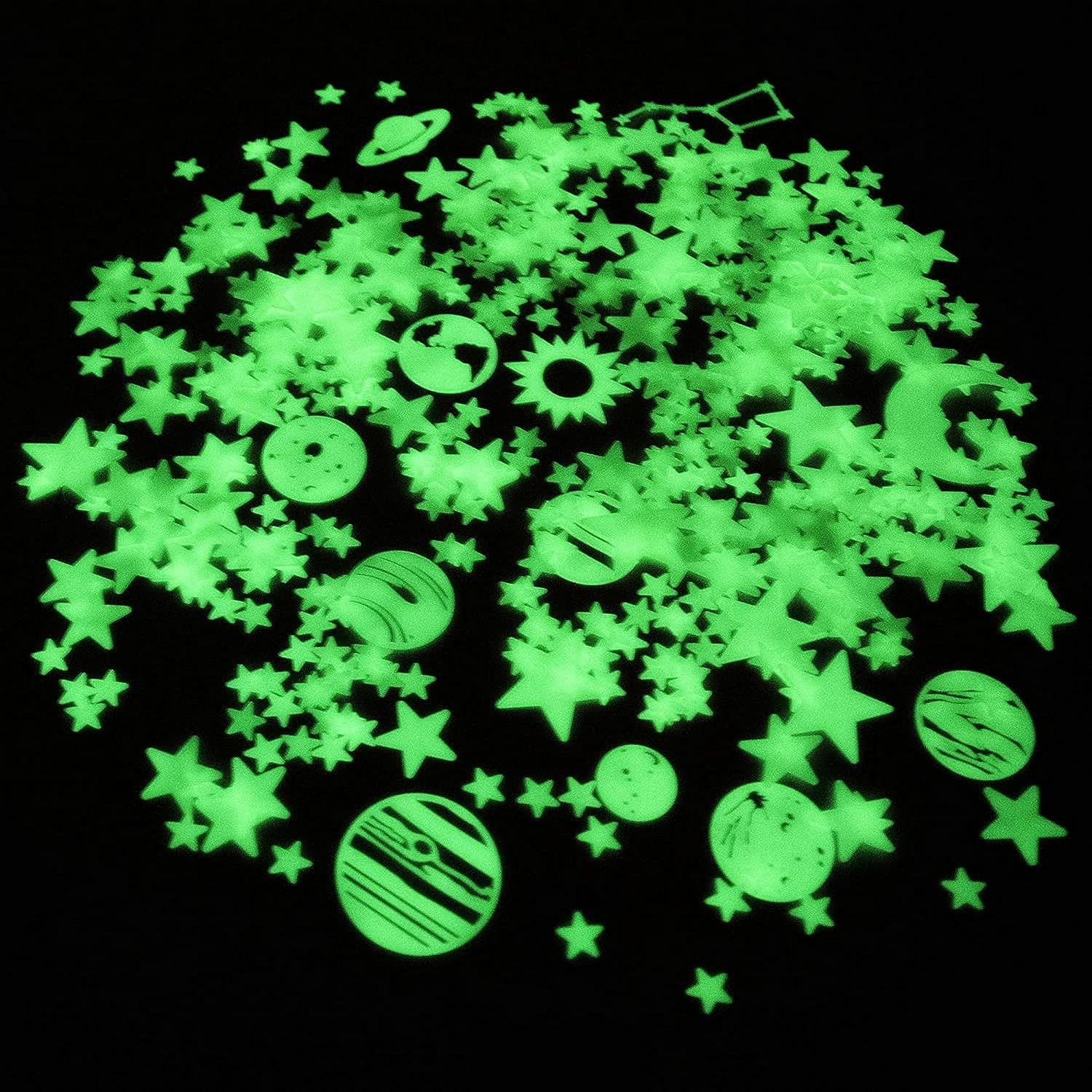 Glow in the Dark Stars for Ceiling, 500-Count, Largest Ceiling Glow Stars Assort
