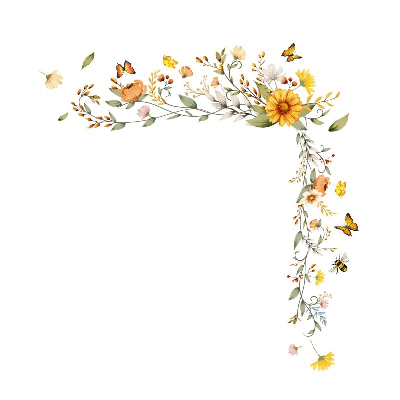 Floral Wall Stickers Door Decals Home Decor PVC Flower Butterfly for Bedroom