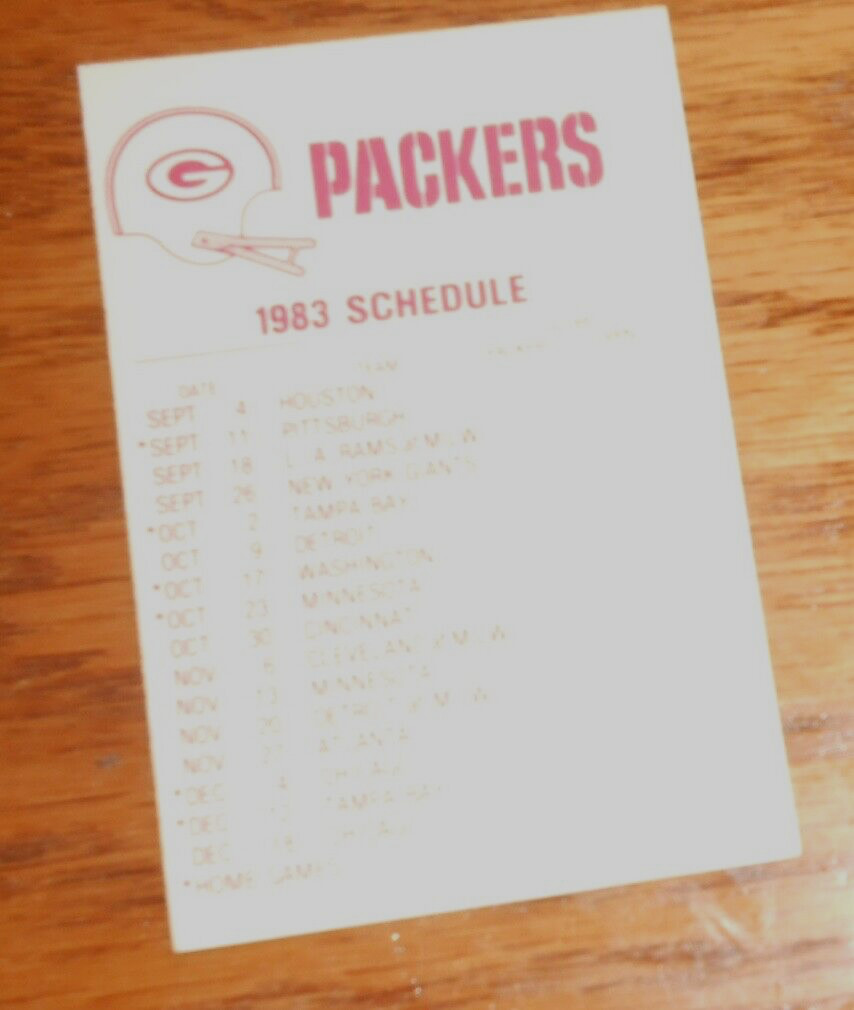 Green Bay Packers NFL 1983 Vintage Sticker Card RARE 3×2 Football Go Pack Go!!